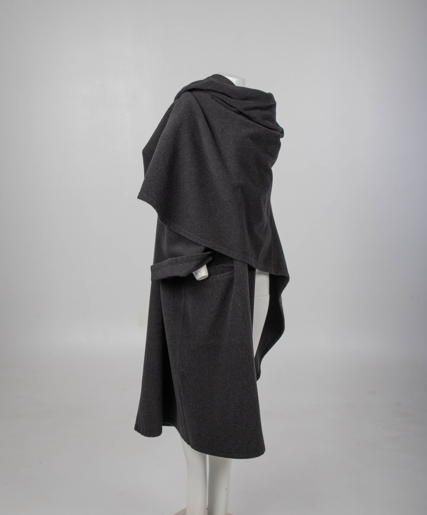 Dolce & Gabbana Grey Wool Cape Coat Circa 1980's