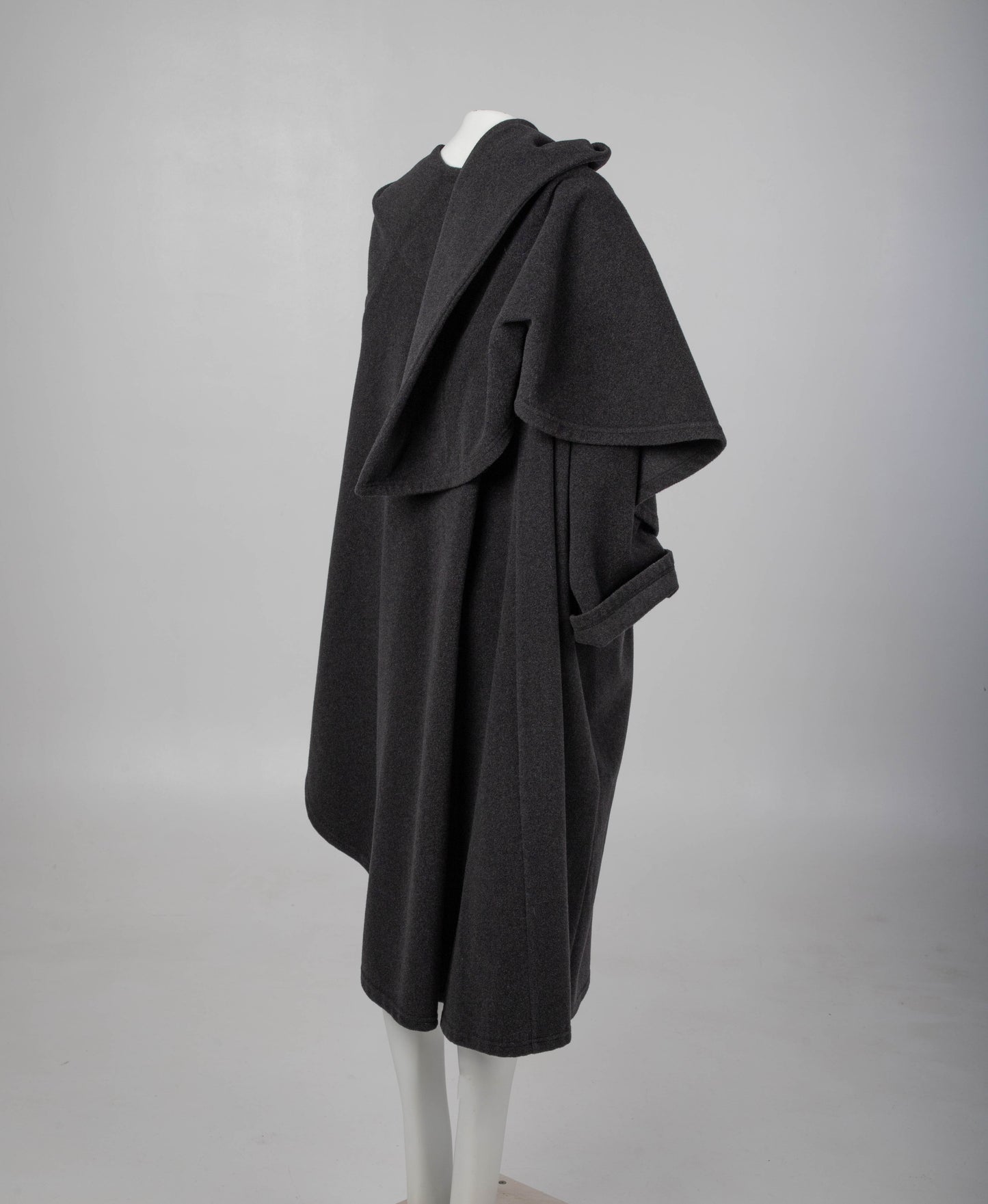 Dolce & Gabbana Grey Wool Cape Coat Circa 1980's