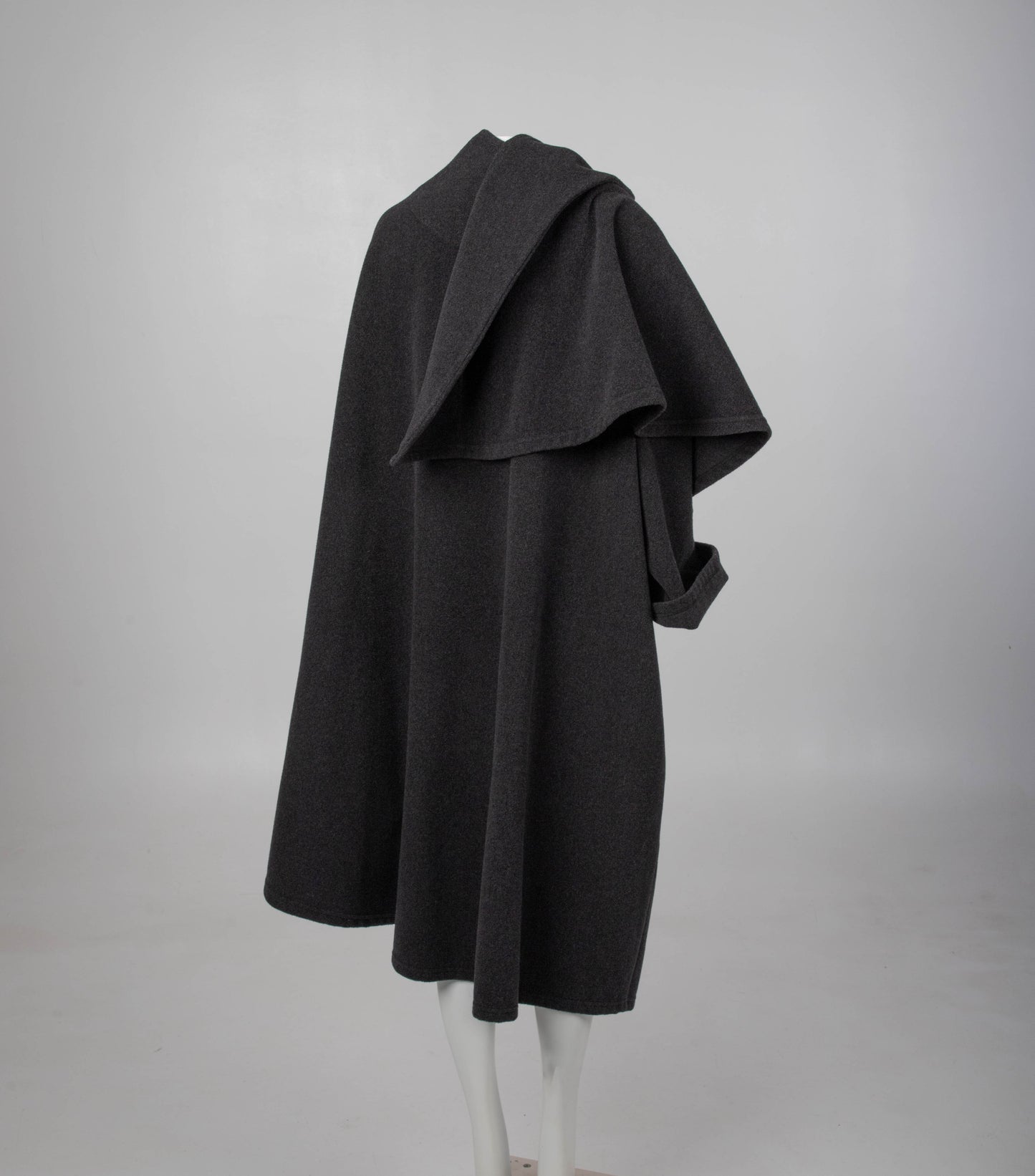 Dolce & Gabbana Grey Wool Cape Coat Circa 1980's