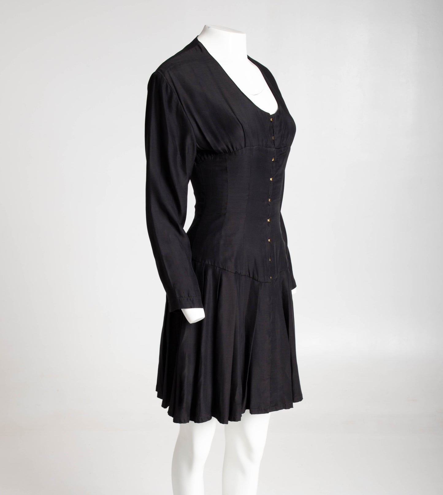 Nick Coleman Black Corset Waist Dress