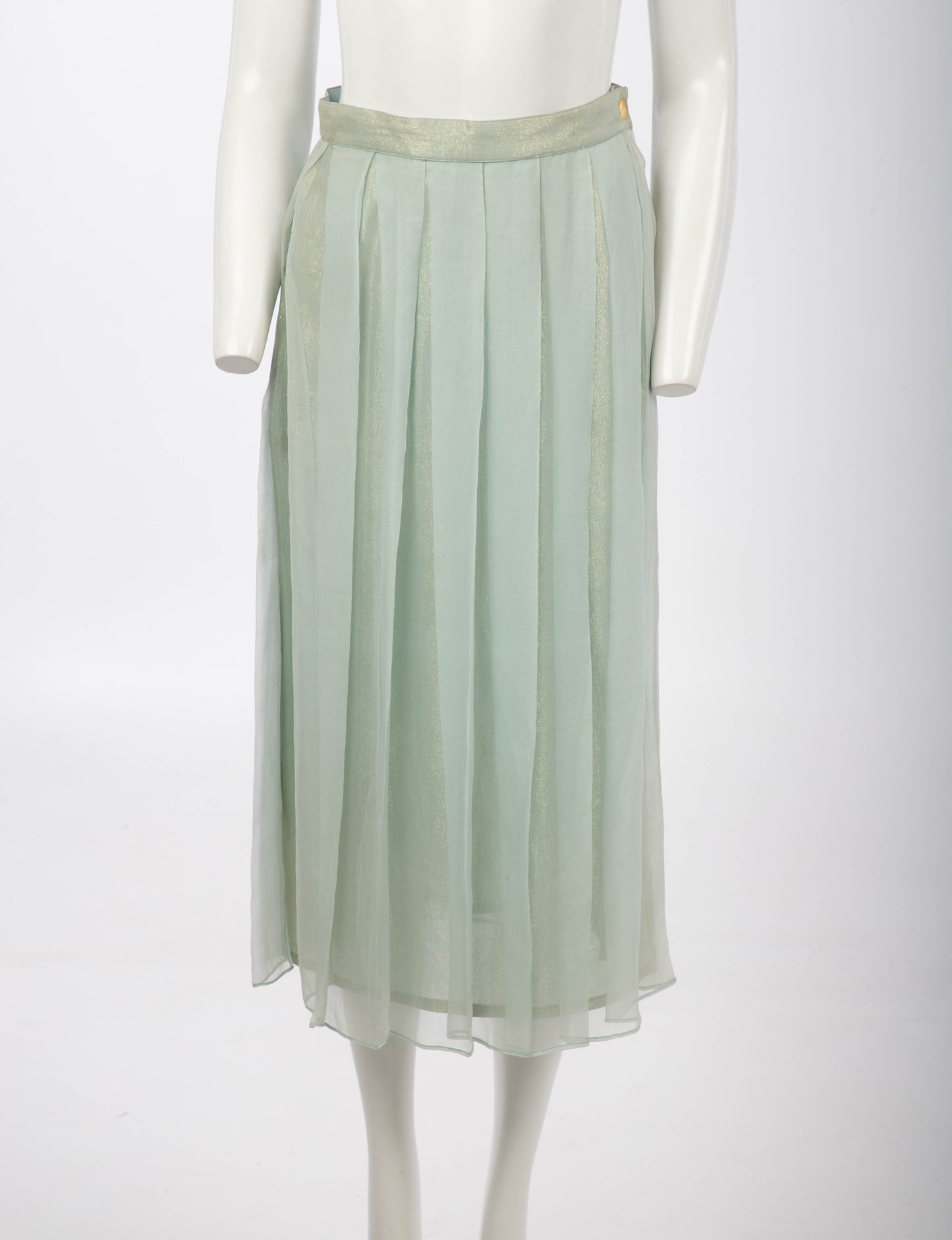 Popy Moreni Shimmery Pale Blue Silk Skirt