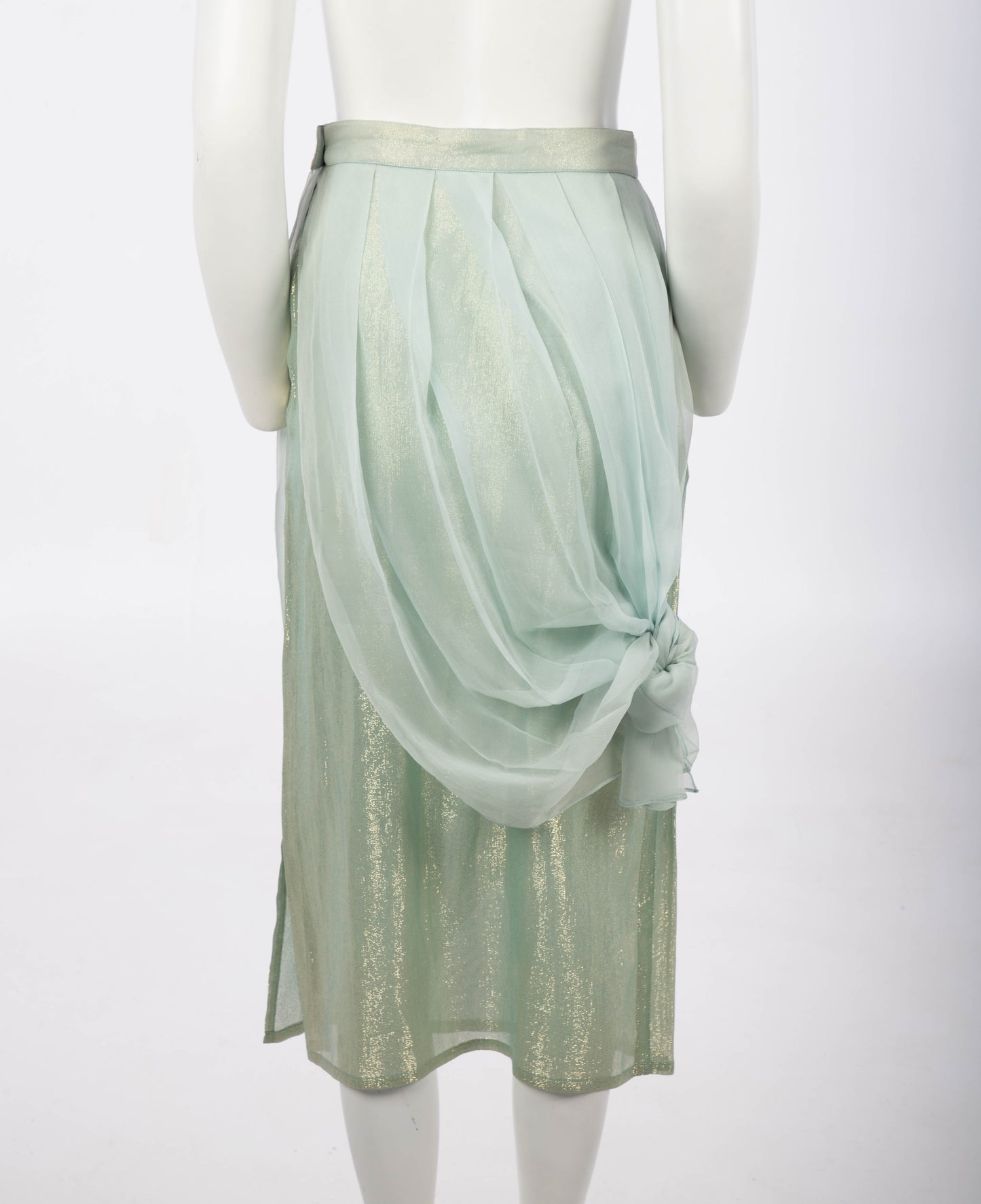 Popy Moreni Shimmery Pale Blue Silk Skirt