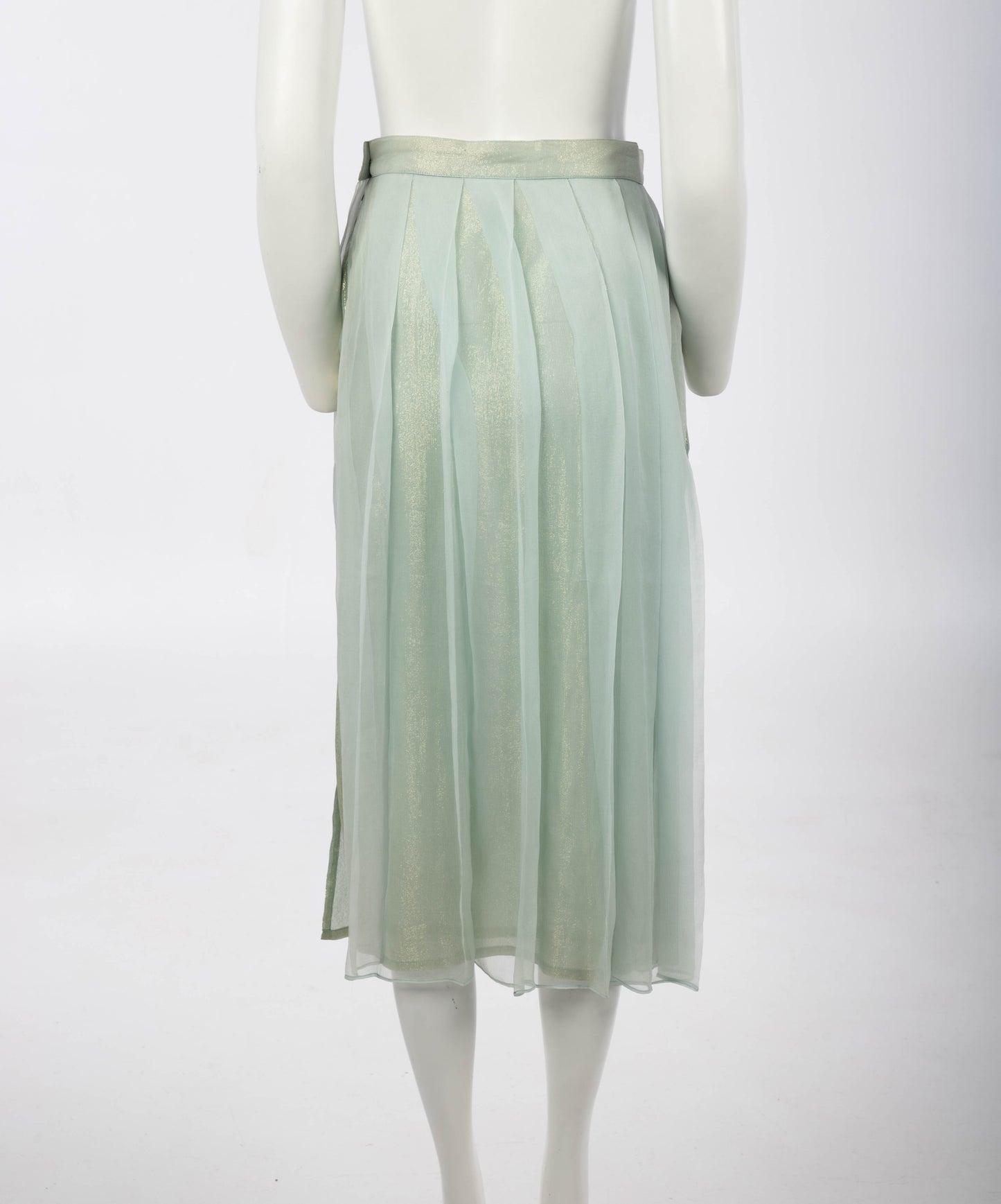 Popy Moreni Shimmery Pale Blue Silk Skirt