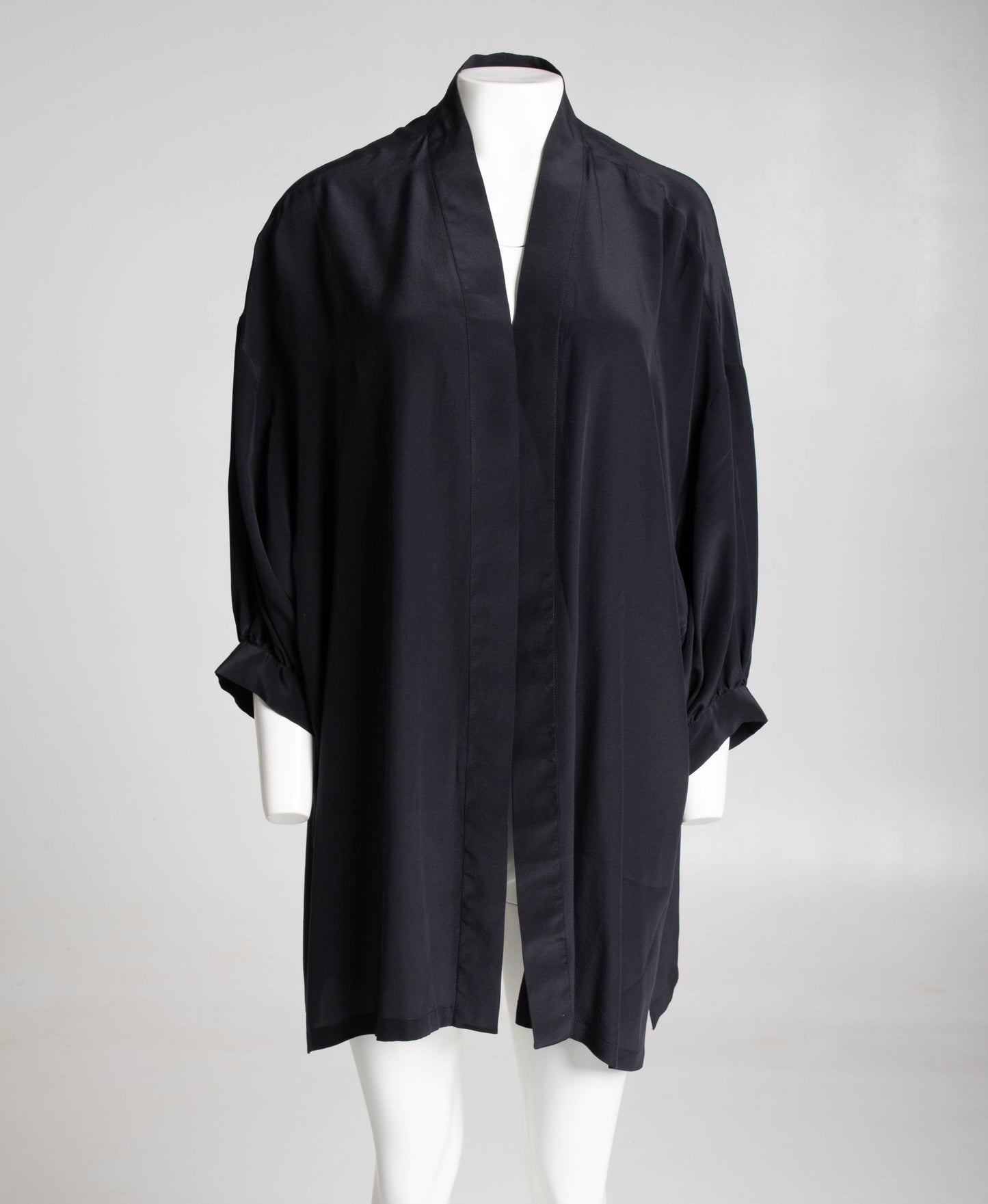 Valentino Soar Black Silk Habotai Duster