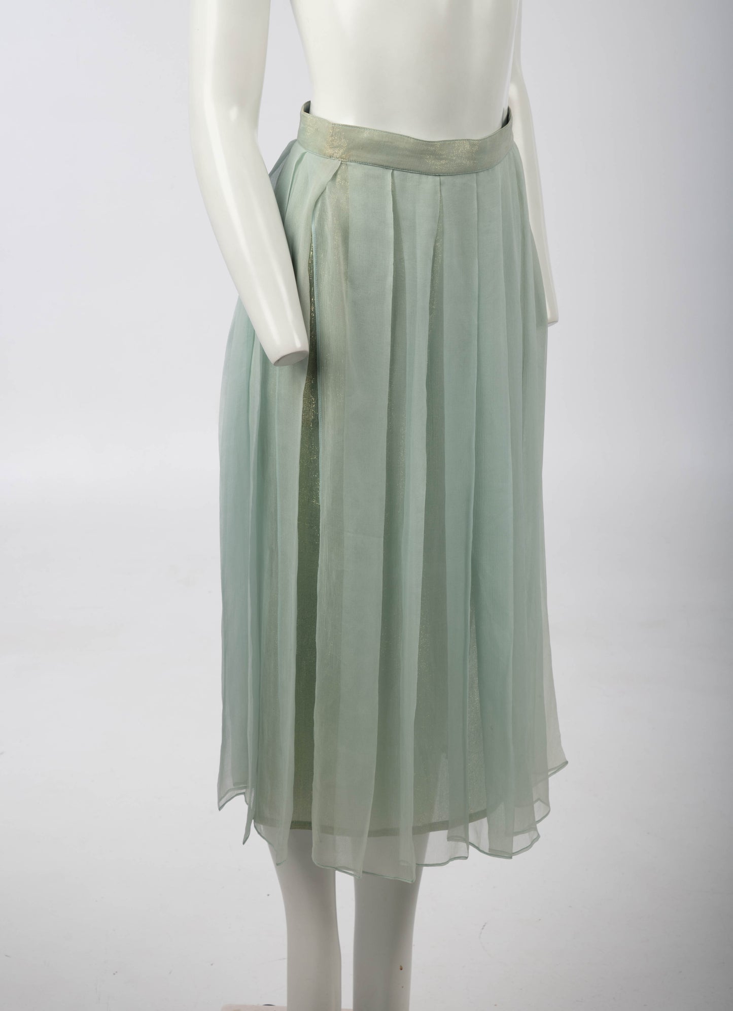 Popy Moreni Shimmery Pale Blue Silk Skirt