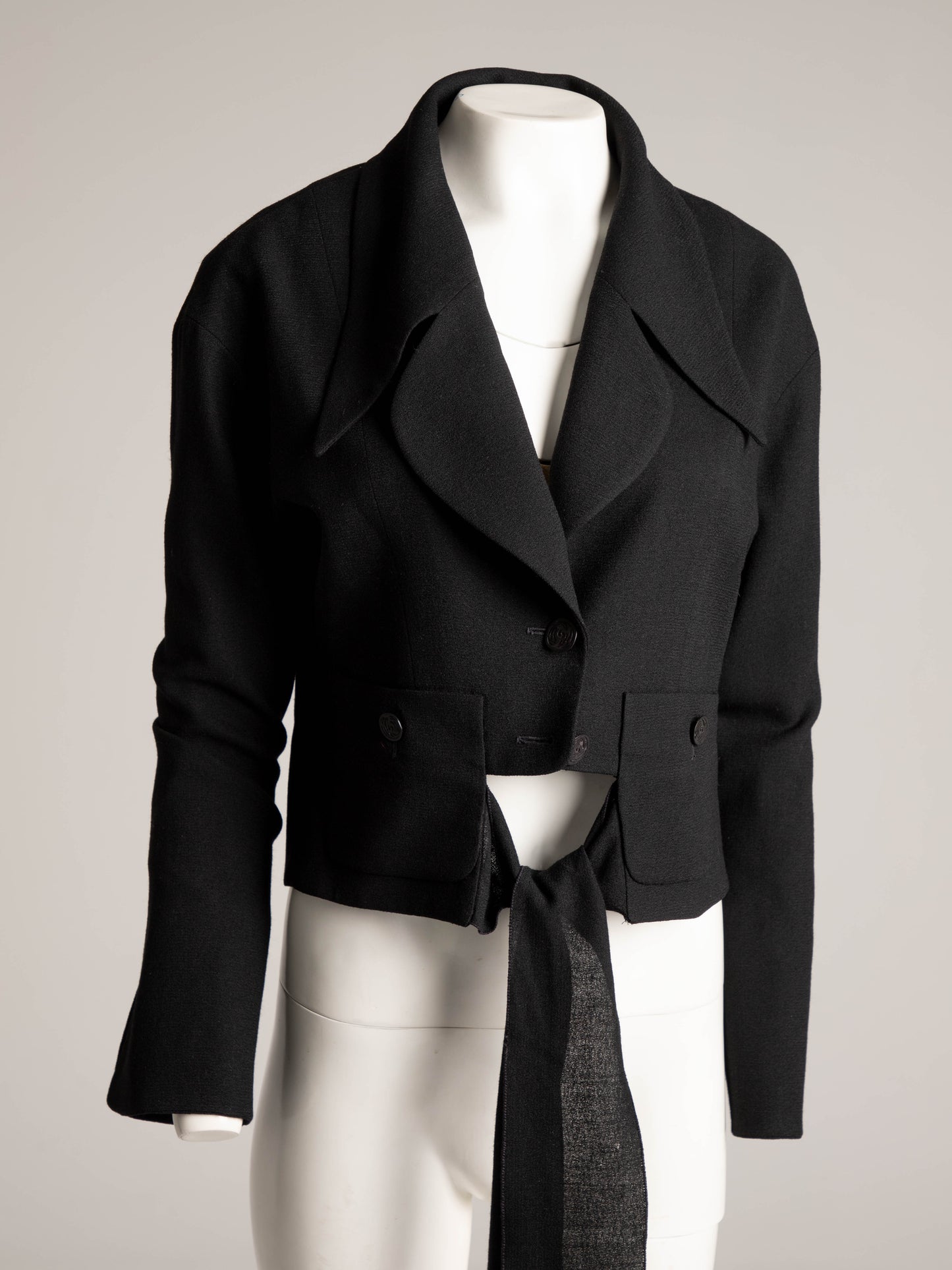 Chloé Karl Lagerfeld era Black Wool Crepe Jacket