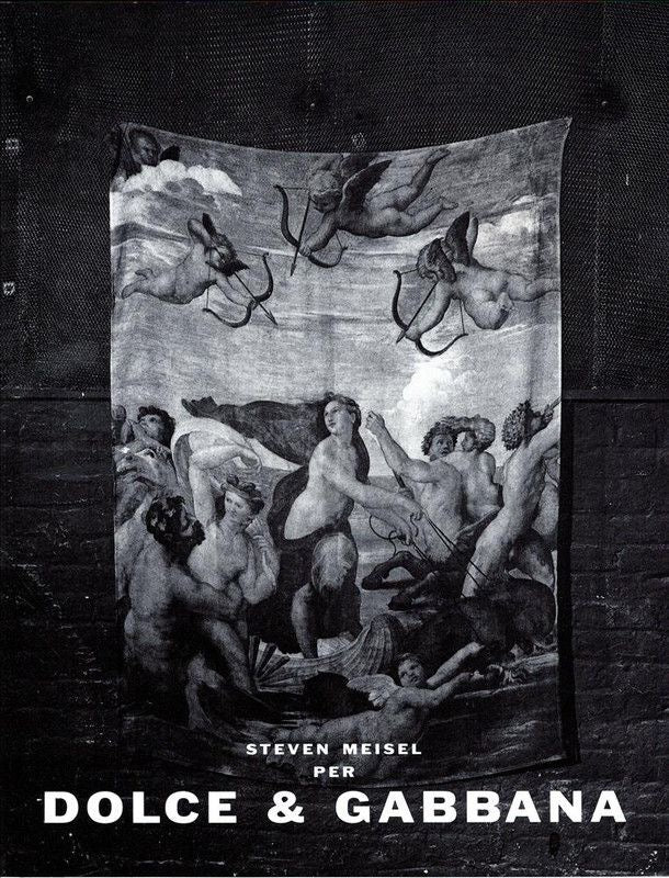 Dolce & Gabbana S/S 1990 Silk Shawl Raphael's 'Triumph of Galatea' Print