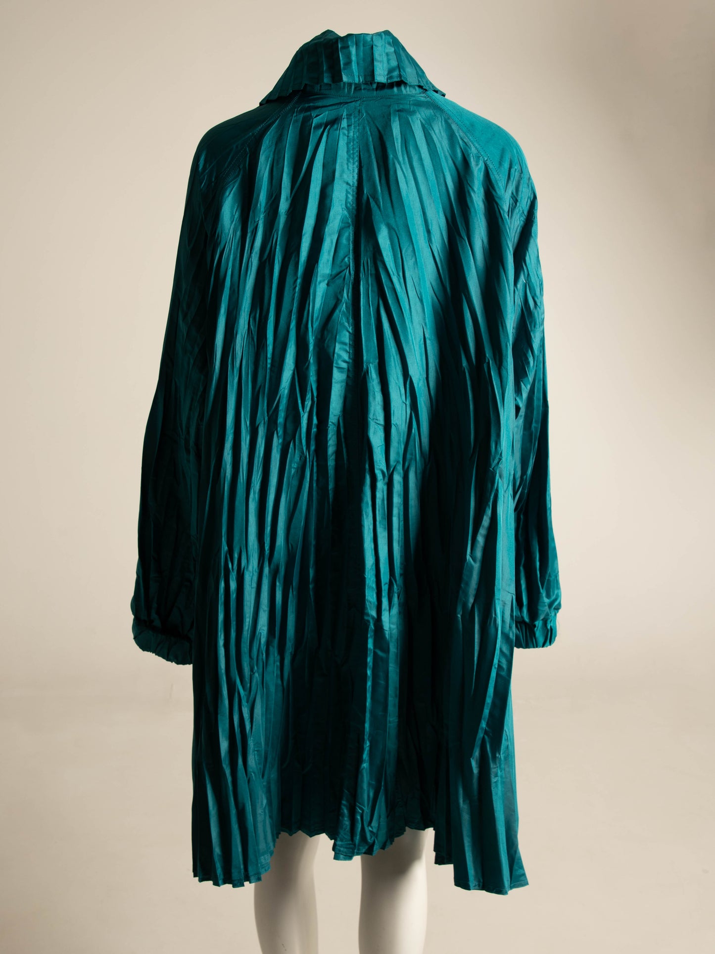 Romeo Gigli G Gigli Teal Pleated Windcoat