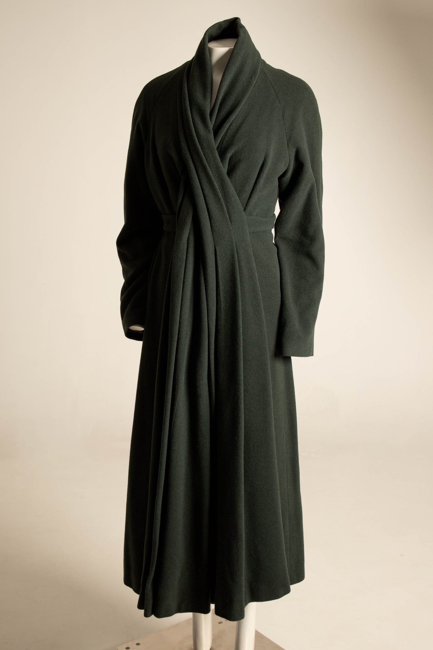 Sybilla Por Gibo Dark Green Wool Silk and Angora Coat