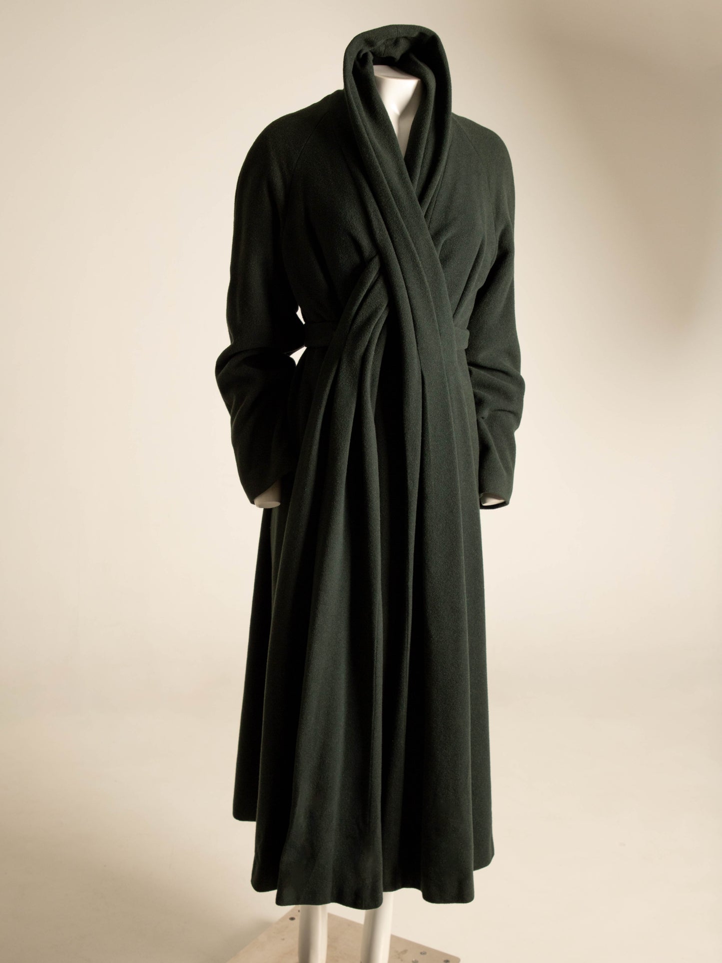 Sybilla Por Gibo Dark Green Wool Silk and Angora Coat