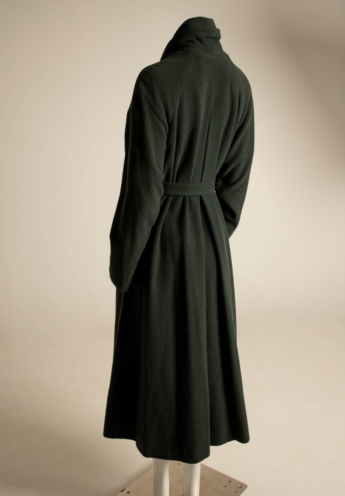 Sybilla Por Gibo Dark Green Wool Silk and Angora Coat
