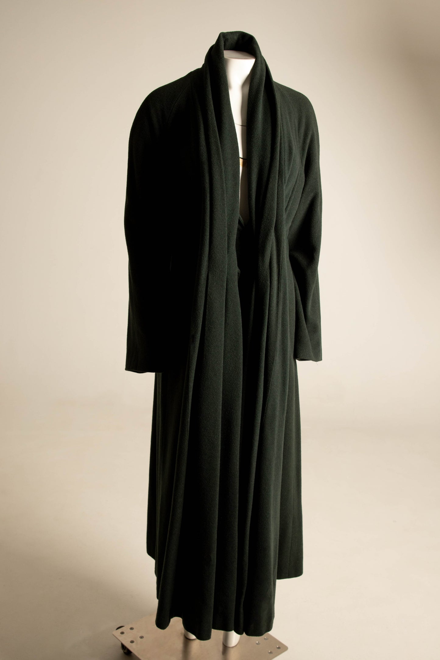 Sybilla Por Gibo Dark Green Wool Silk and Angora Coat