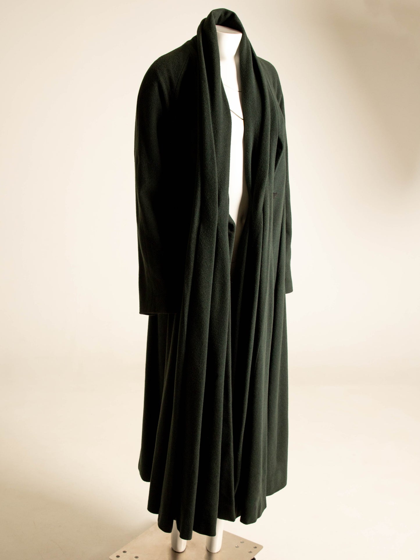 Sybilla Por Gibo Dark Green Wool Silk and Angora Coat