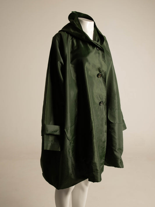 Romeo Gigli - G Gigli Dark Green Jacket with Pointed Hood