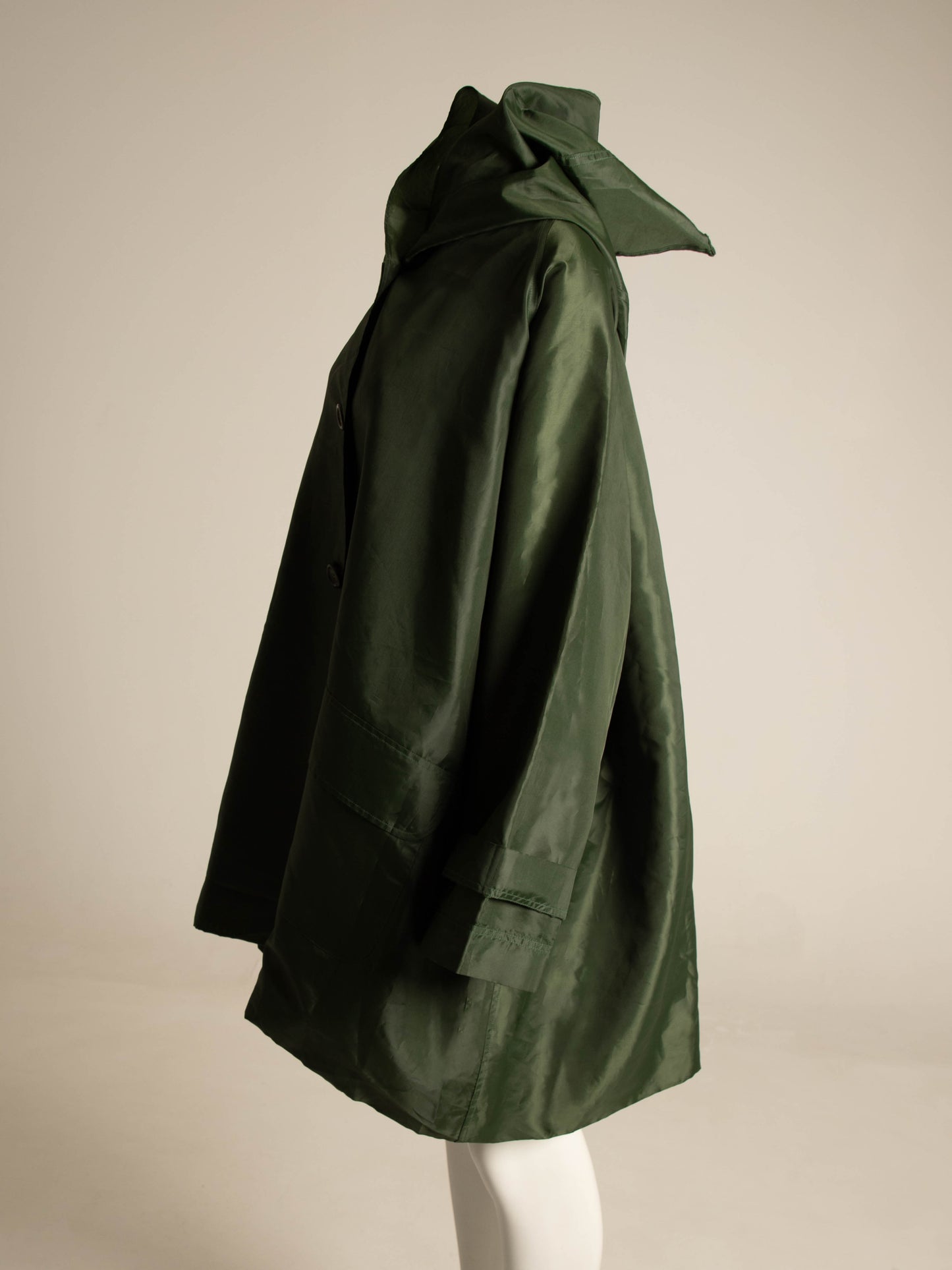 Romeo Gigli - G Gigli Dark Green Jacket with Pointed Hood