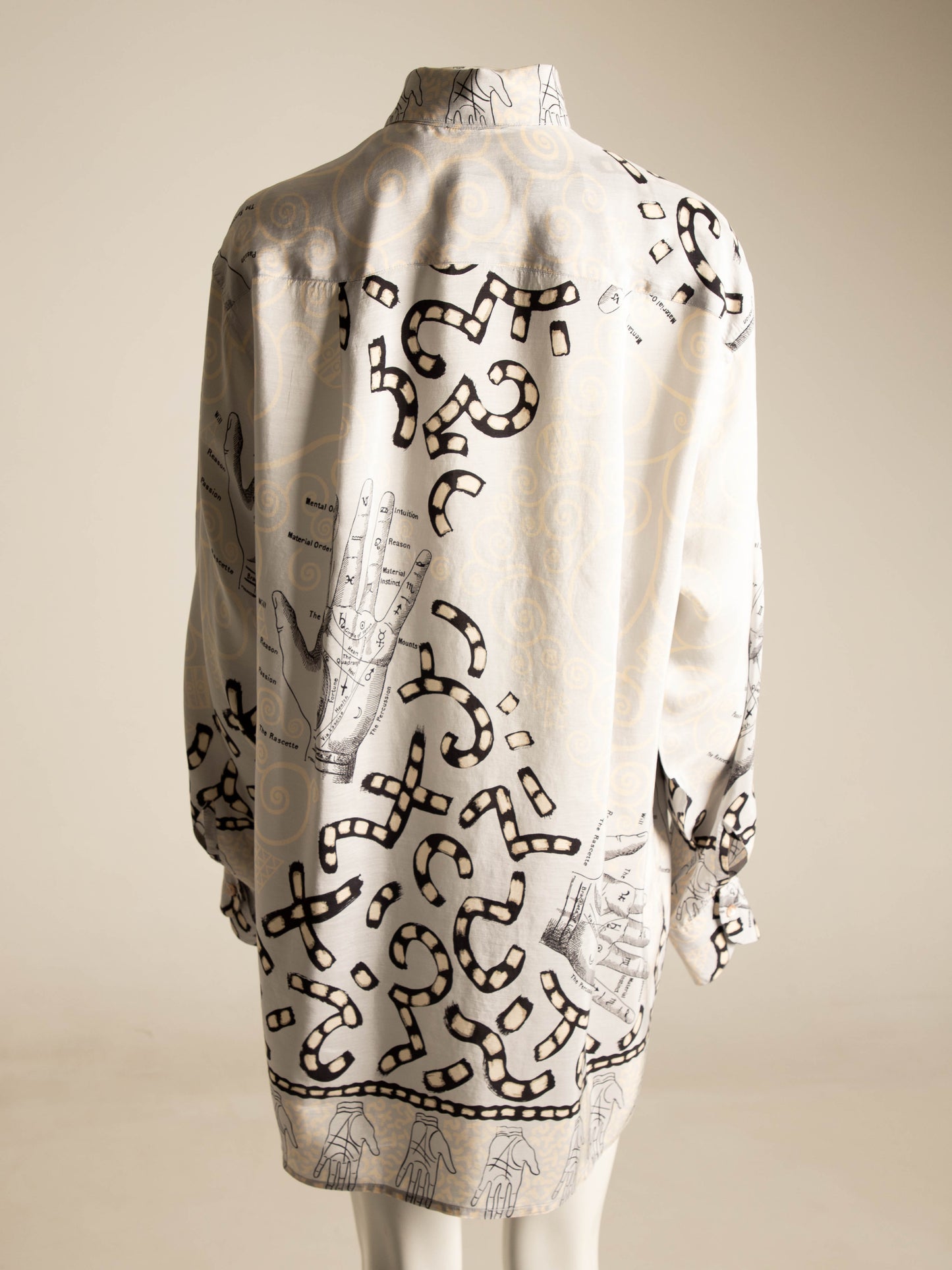 English Eccentrics A/W 1984 Palmistry Print Silk Shirt