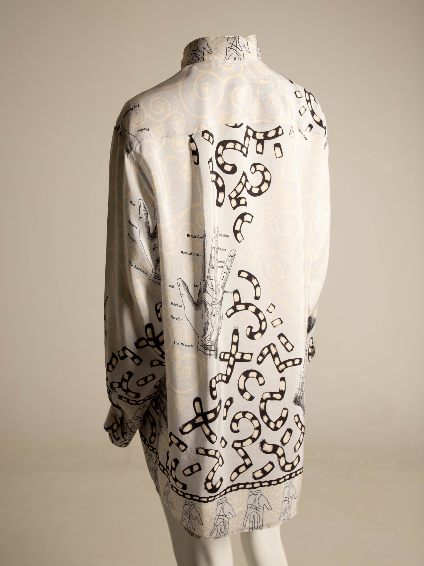 English Eccentrics A/W 1984 Palmistry Print Silk Shirt