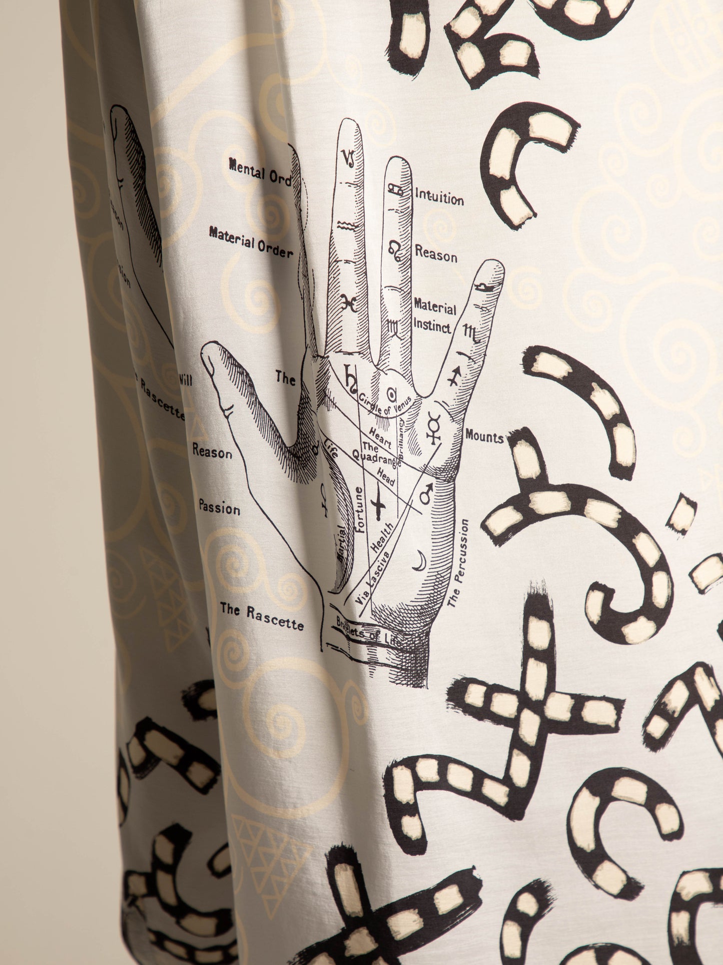 English Eccentrics A/W 1984 Palmistry Print Silk Shirt
