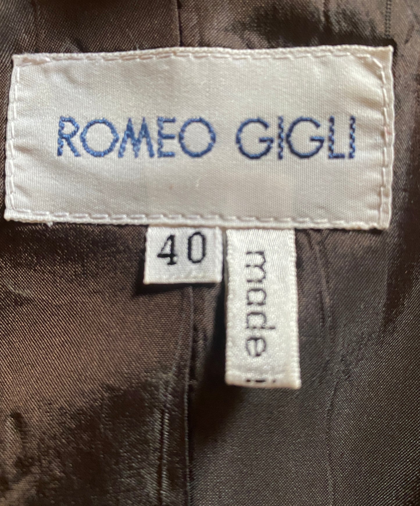 Romeo Gigli 1989 Brown Stripe Tails Jacket