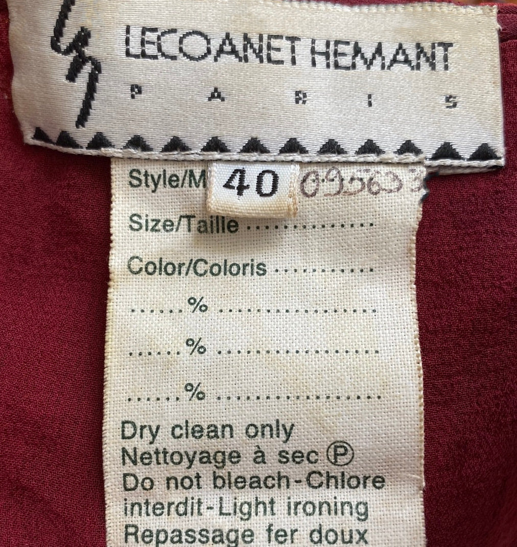 Lecoanet Hemant Red Pleated Jacket with Cord Detailing