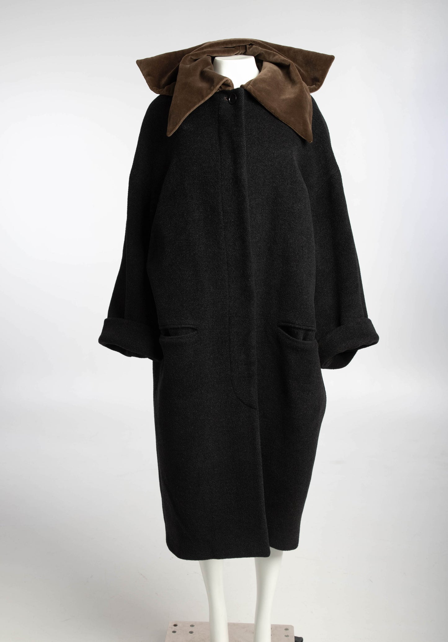 Romeo Gigli A/W89 Coat with Velvet Leaf-Like Collar