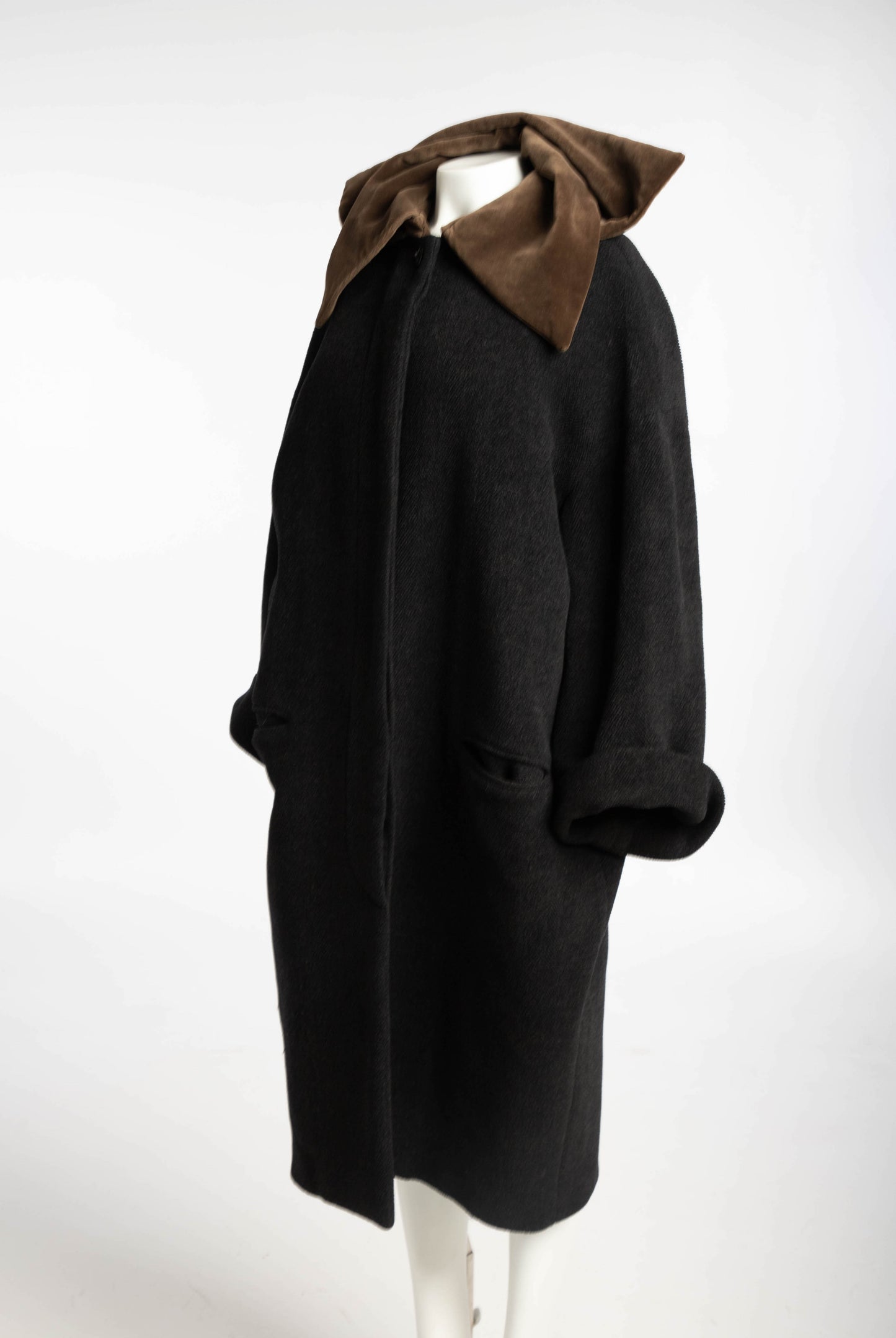 Romeo Gigli A/W89 Coat with Velvet Leaf-Like Collar