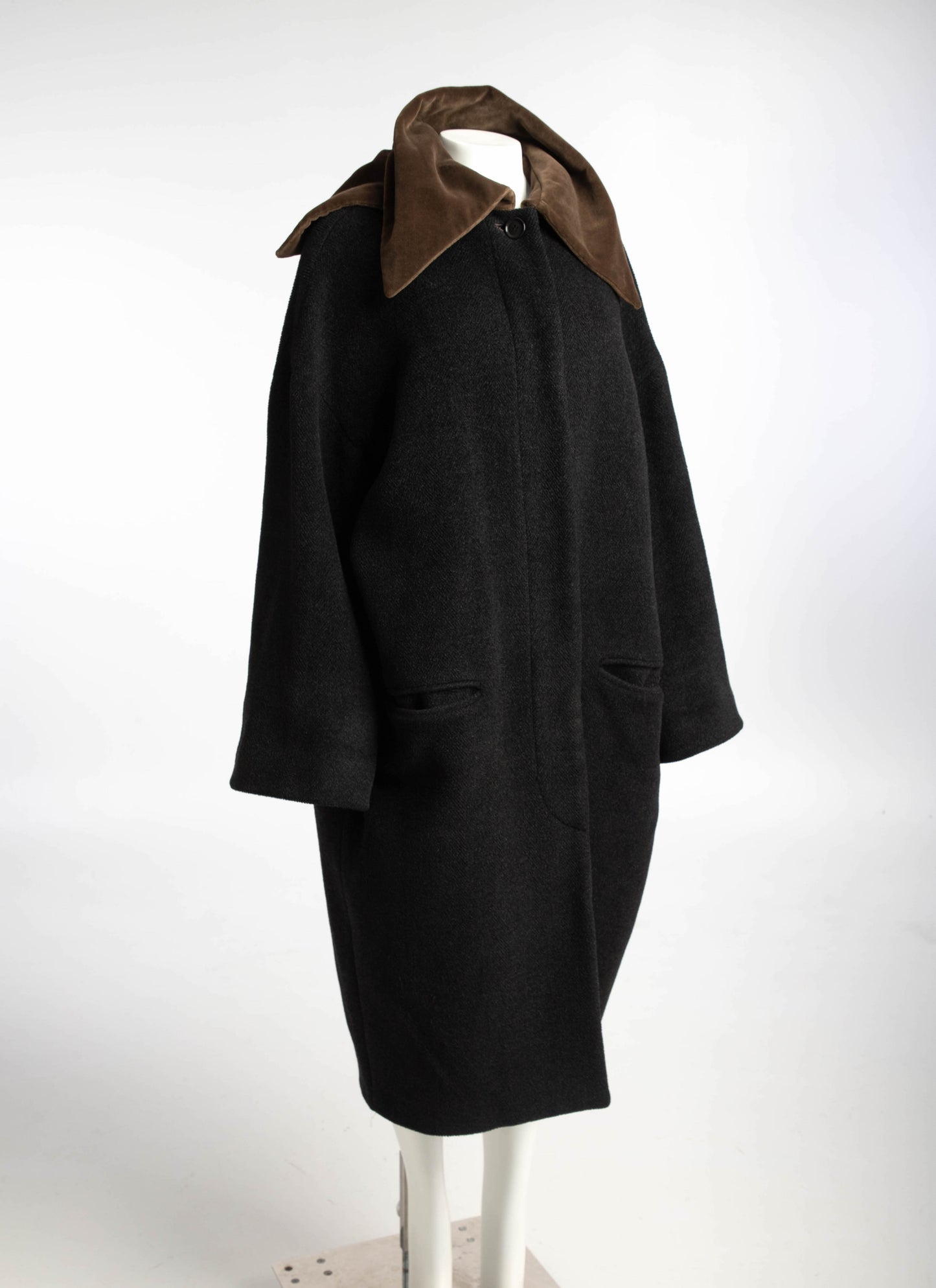 Romeo Gigli A/W89 Coat with Velvet Leaf-Like Collar