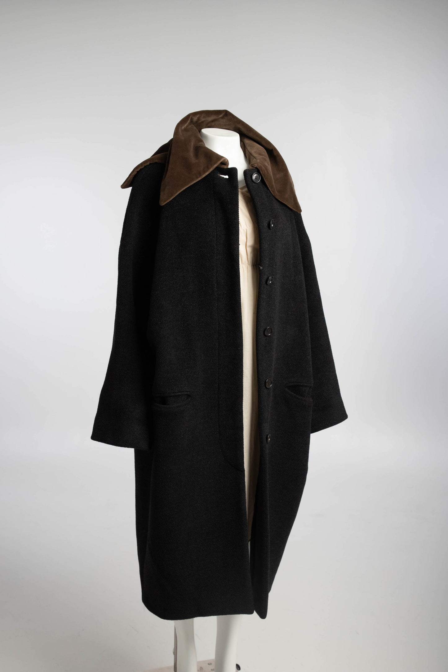 Romeo Gigli A/W89 Coat with Velvet Leaf-Like Collar