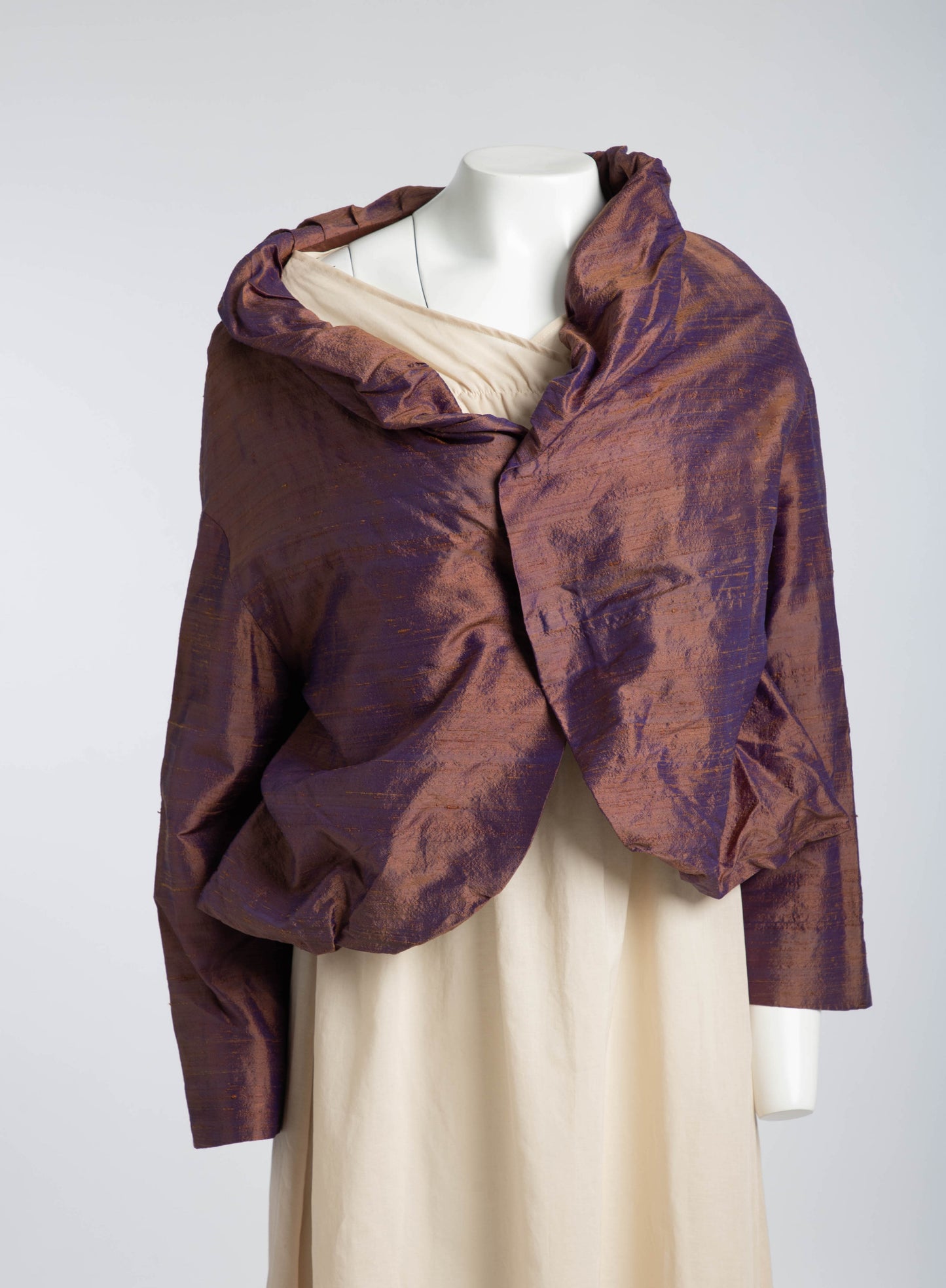 Romeo Gigli S/S 1990 Purple Silk Dupioni Jacket