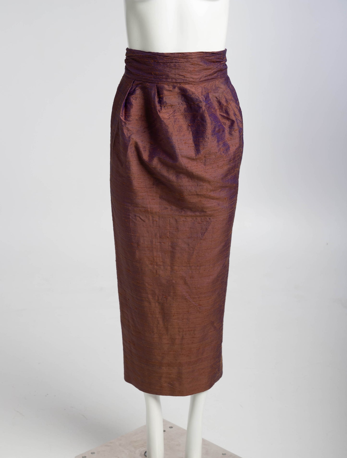 Romeo Gigli Iridescent Purple Silk Dupoini Skirt