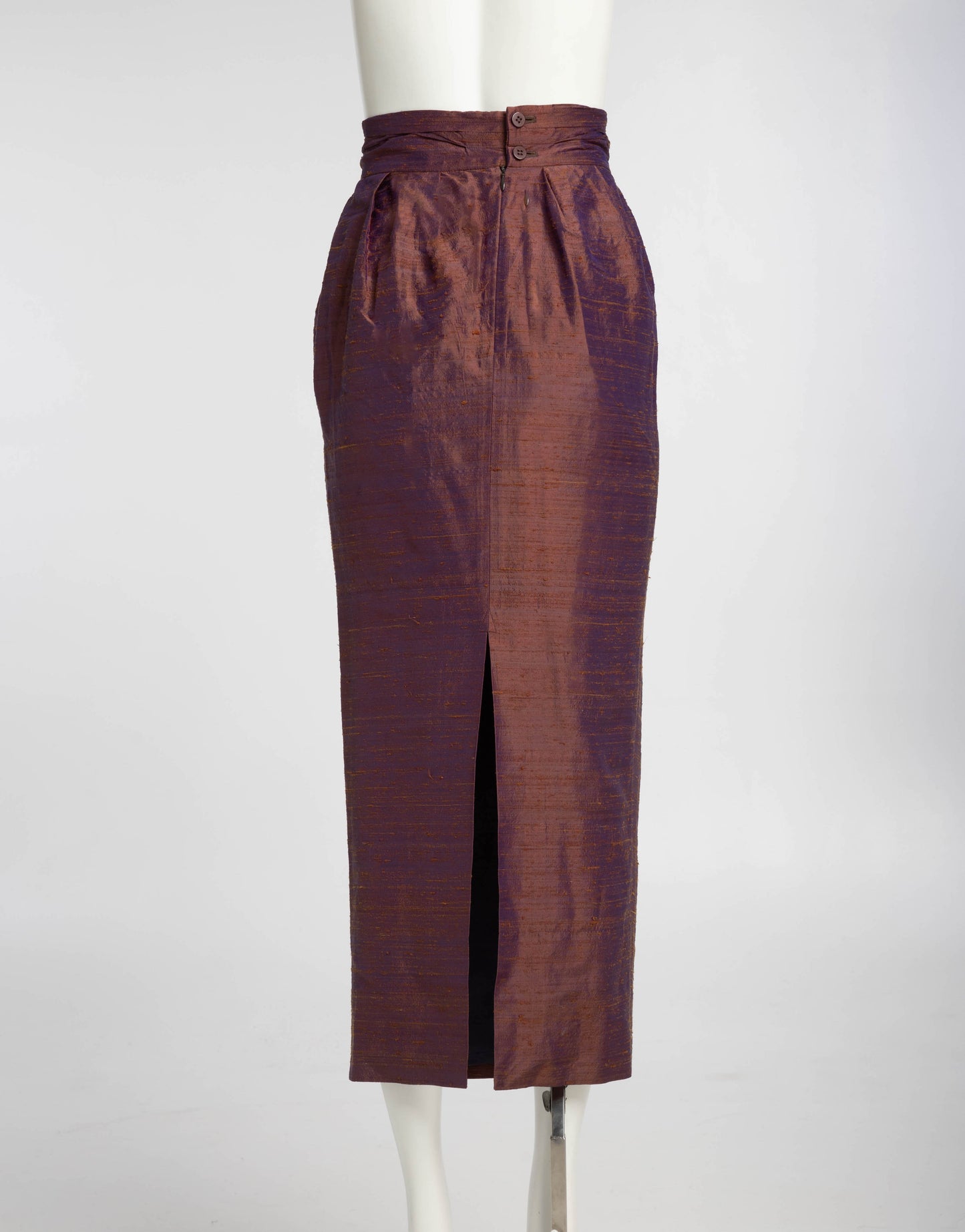 Romeo Gigli Iridescent Purple Silk Dupoini Skirt