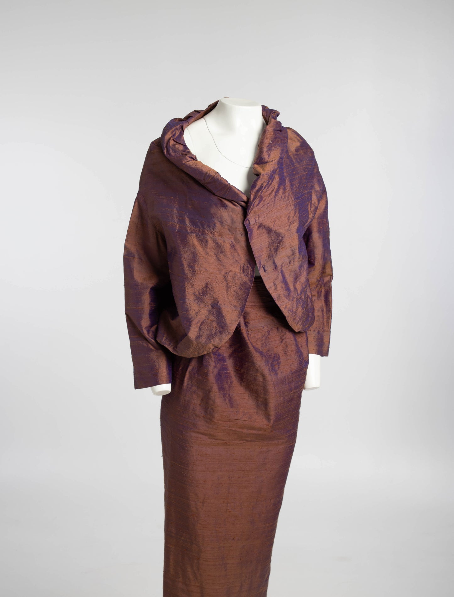 Romeo Gigli S/S 1990 Purple Silk Dupioni Jacket