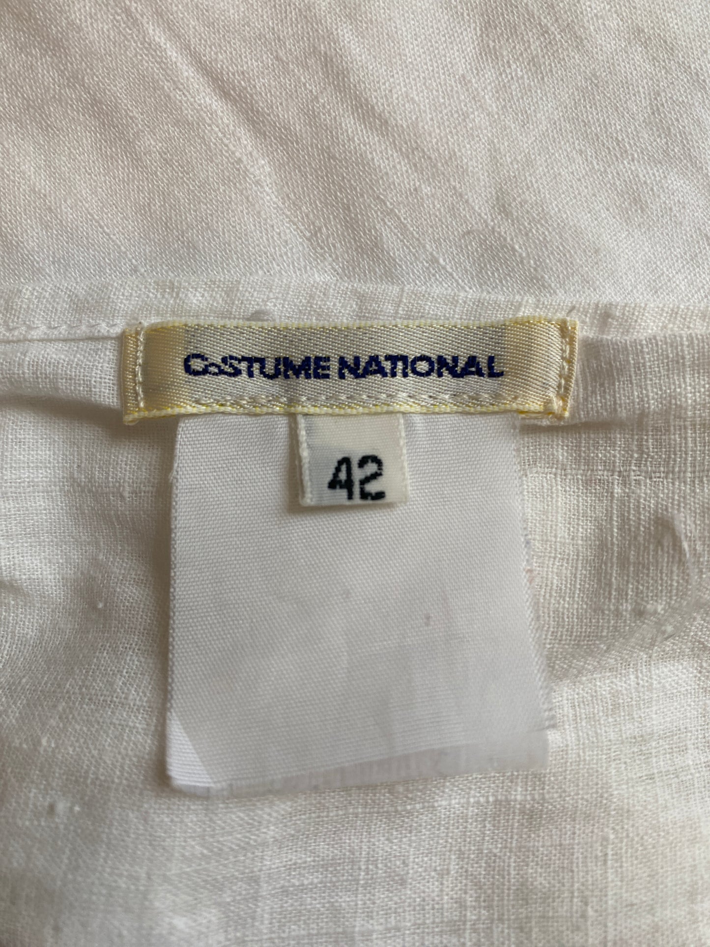 Costume National 1990s White Tie Back Blouse