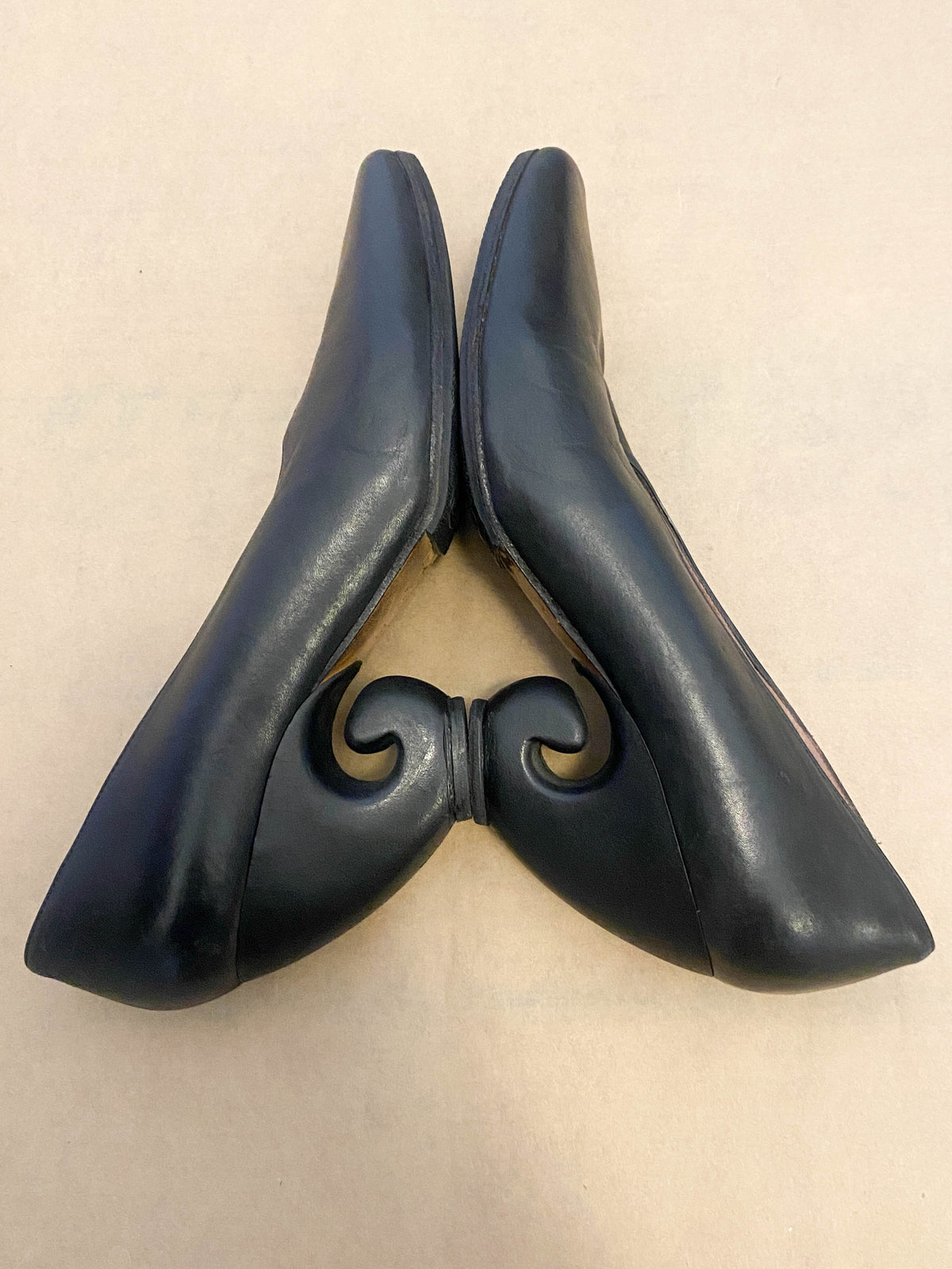 Sybilla 1988 Navy Spiral Heel Shoe