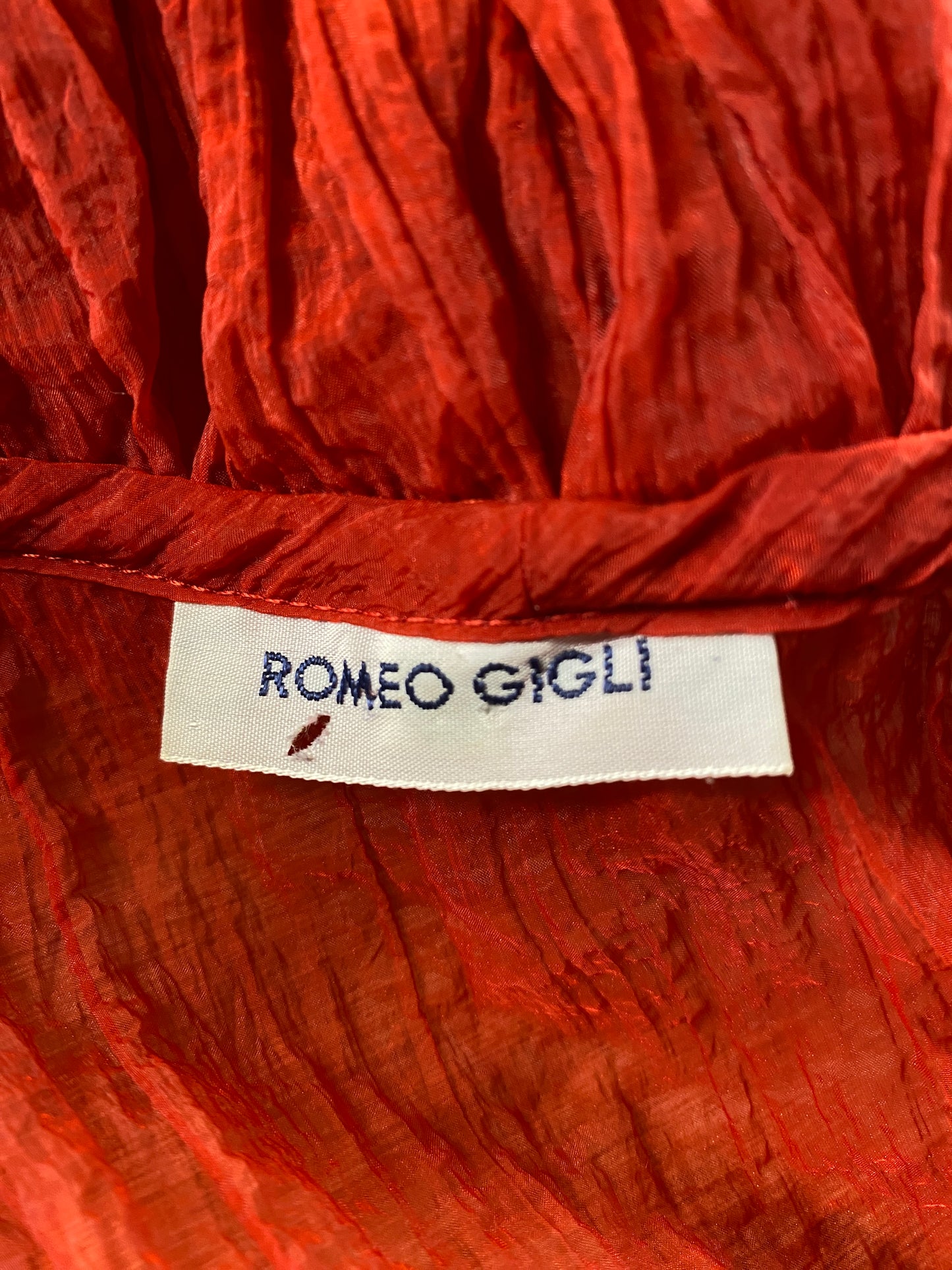 Romeo Gigli 1989 Red Pleated Blouse