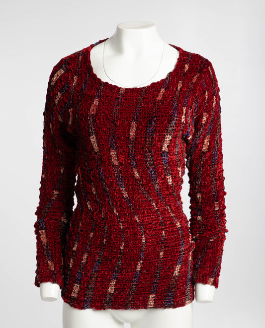 Georgina Von Etzdorf Red Hand Printed Art-to-Wear Top