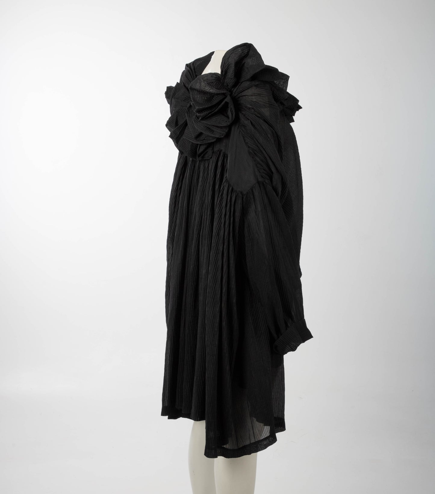 Romeo Gigli S/S 1990 Black Pleated Poet Blouse