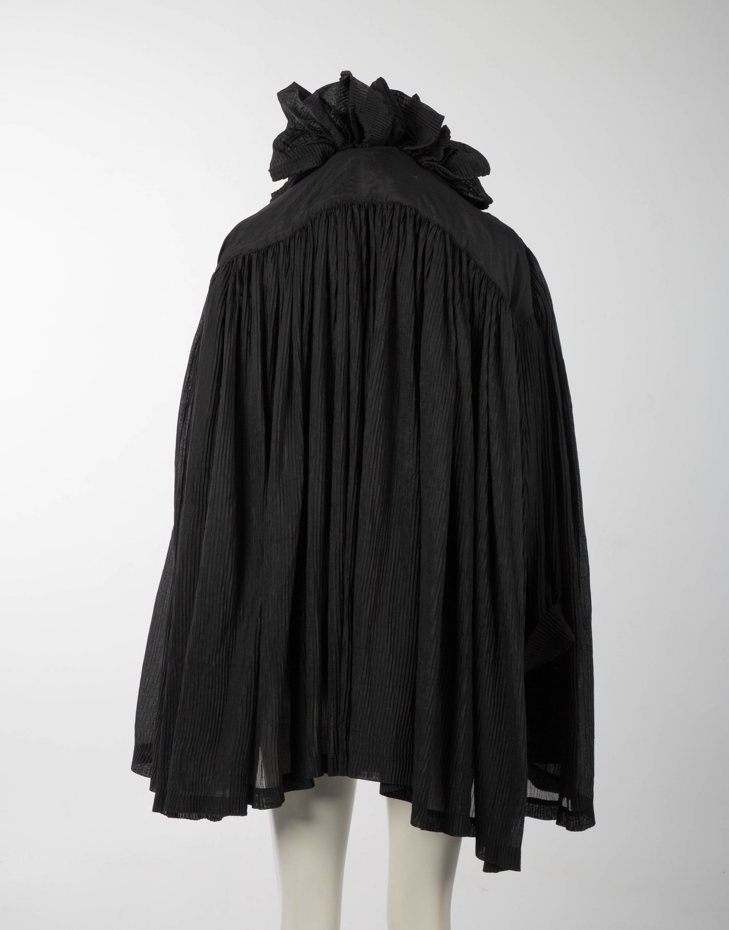 Romeo Gigli S/S 1990 Black Pleated Poet Blouse