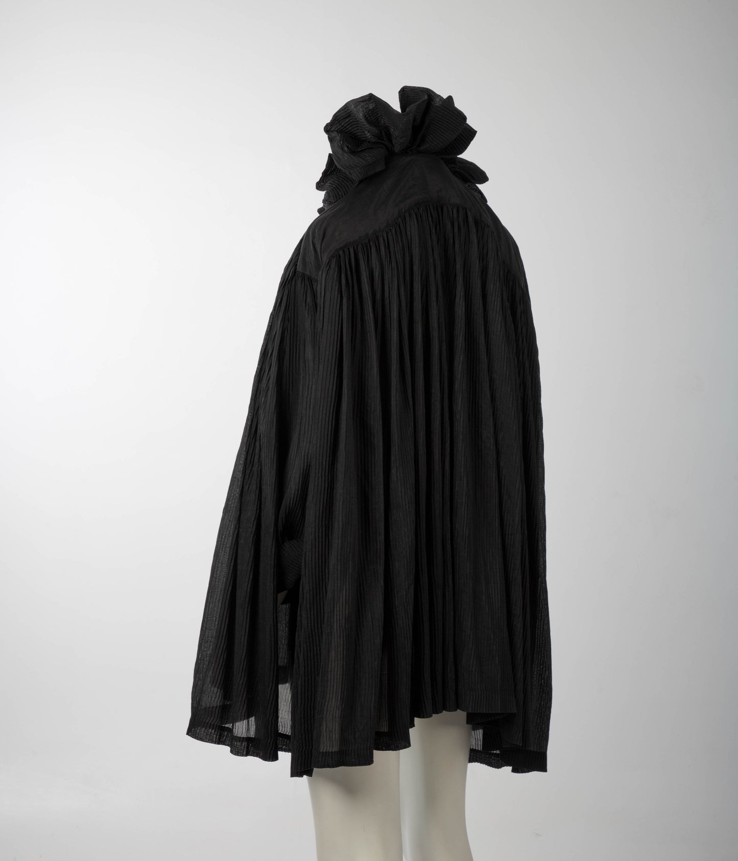 Romeo Gigli S/S 1990 Black Pleated Poet Blouse