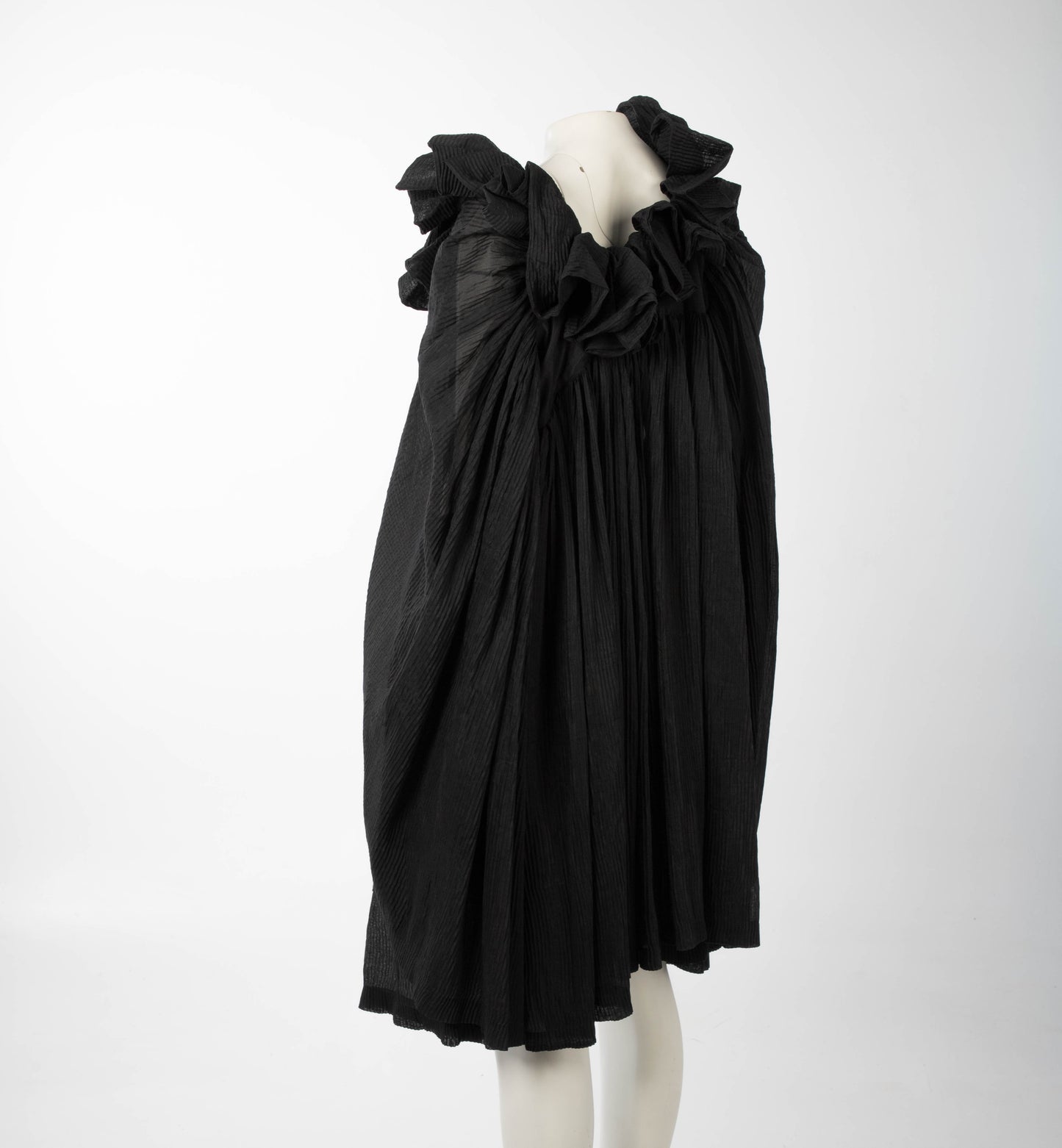 Romeo Gigli S/S 1990 Black Pleated Poet Blouse