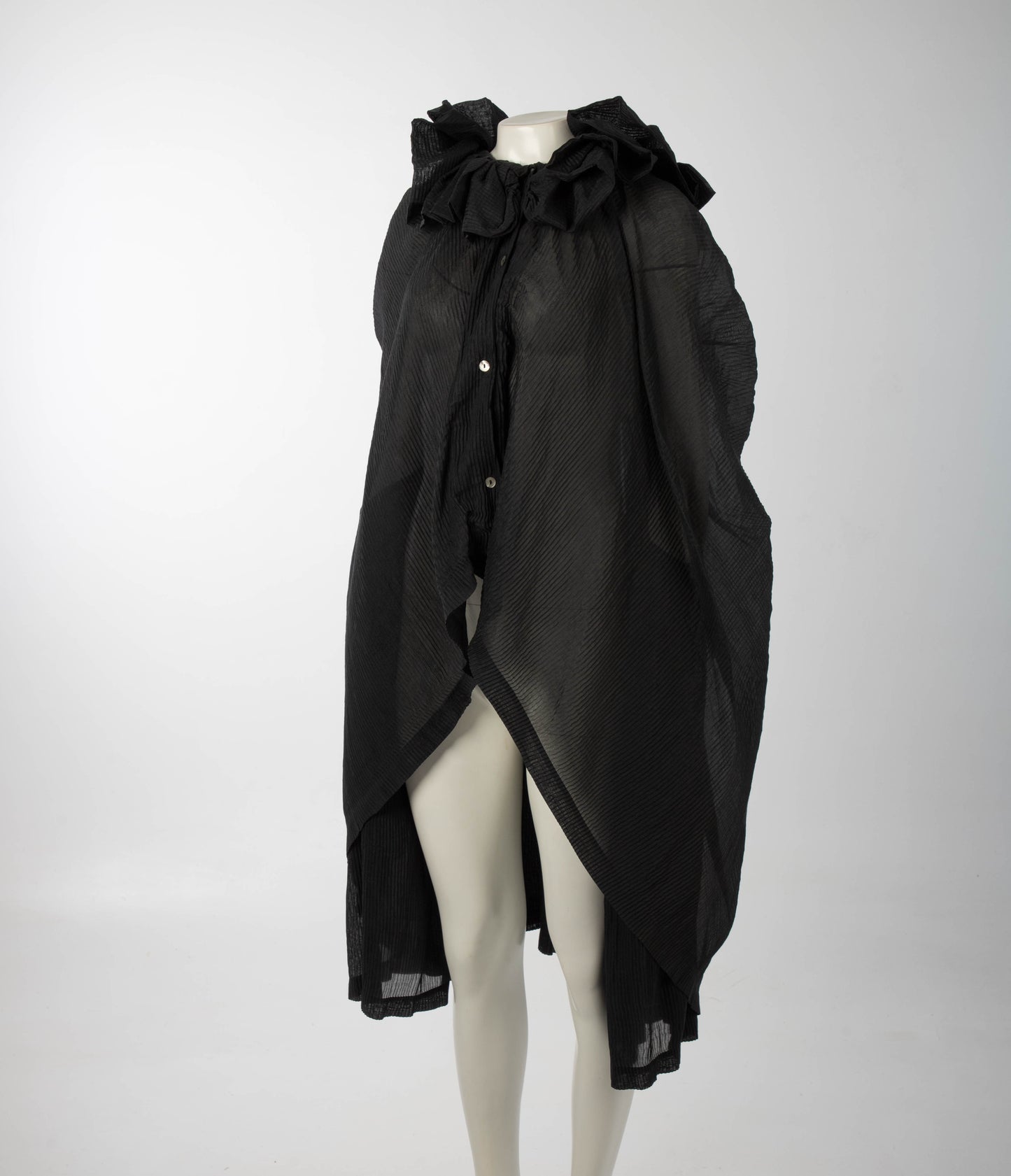 Romeo Gigli S/S 1990 Black Pleated Poet Blouse