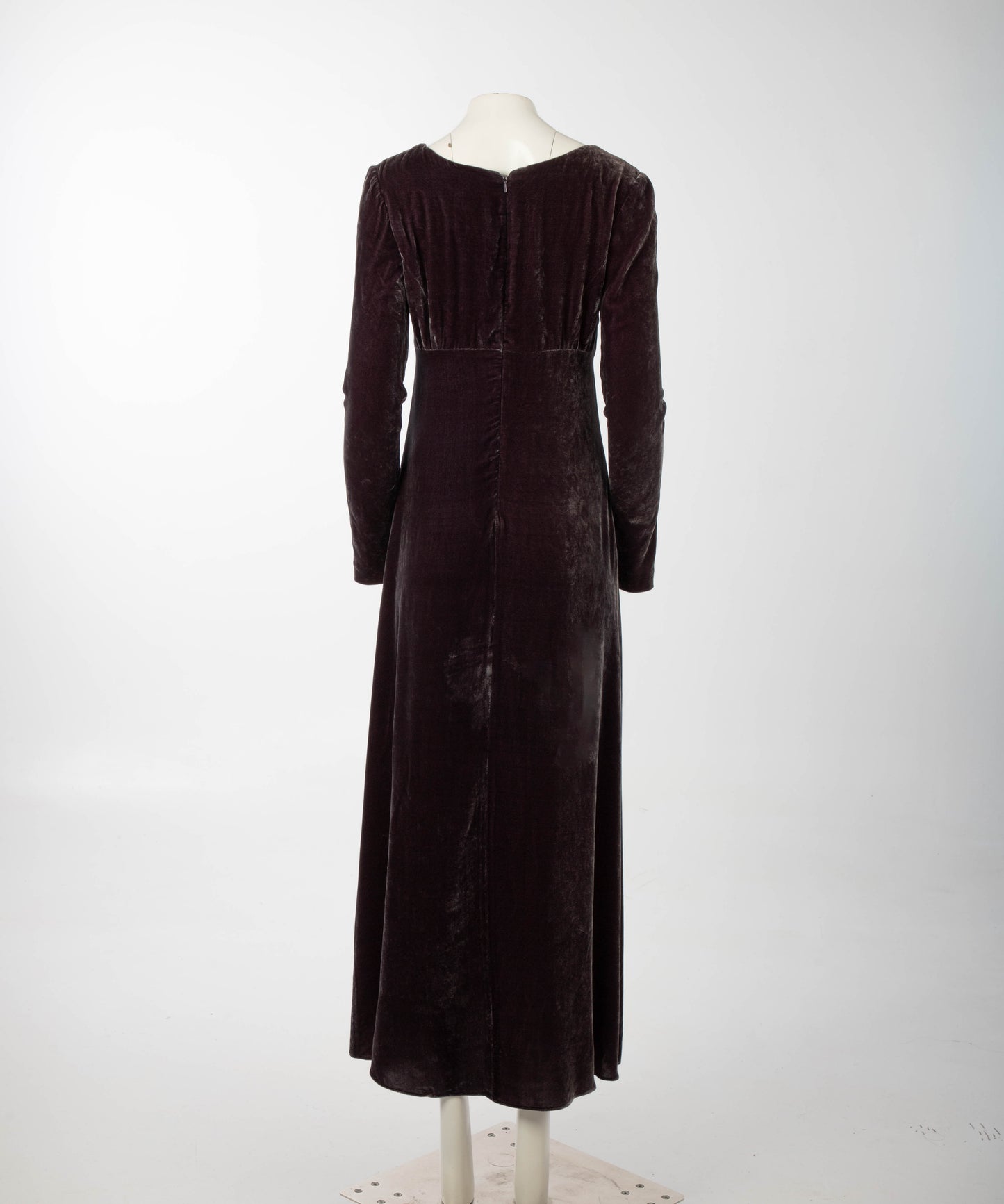 IDOL Empire Line Purple Silk Velvet Dress Circa 1990s