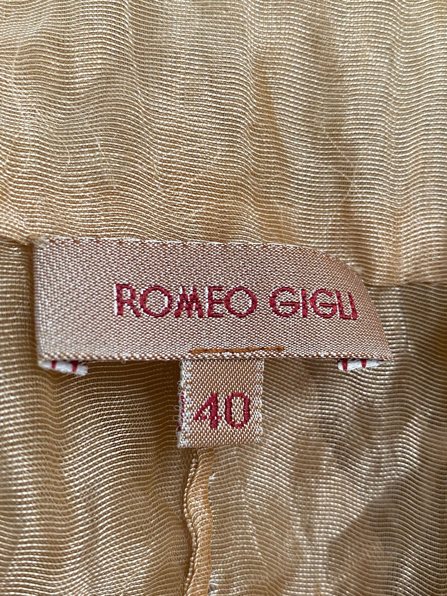 Romeo Gigli 1990s Gold Gauze Blouse