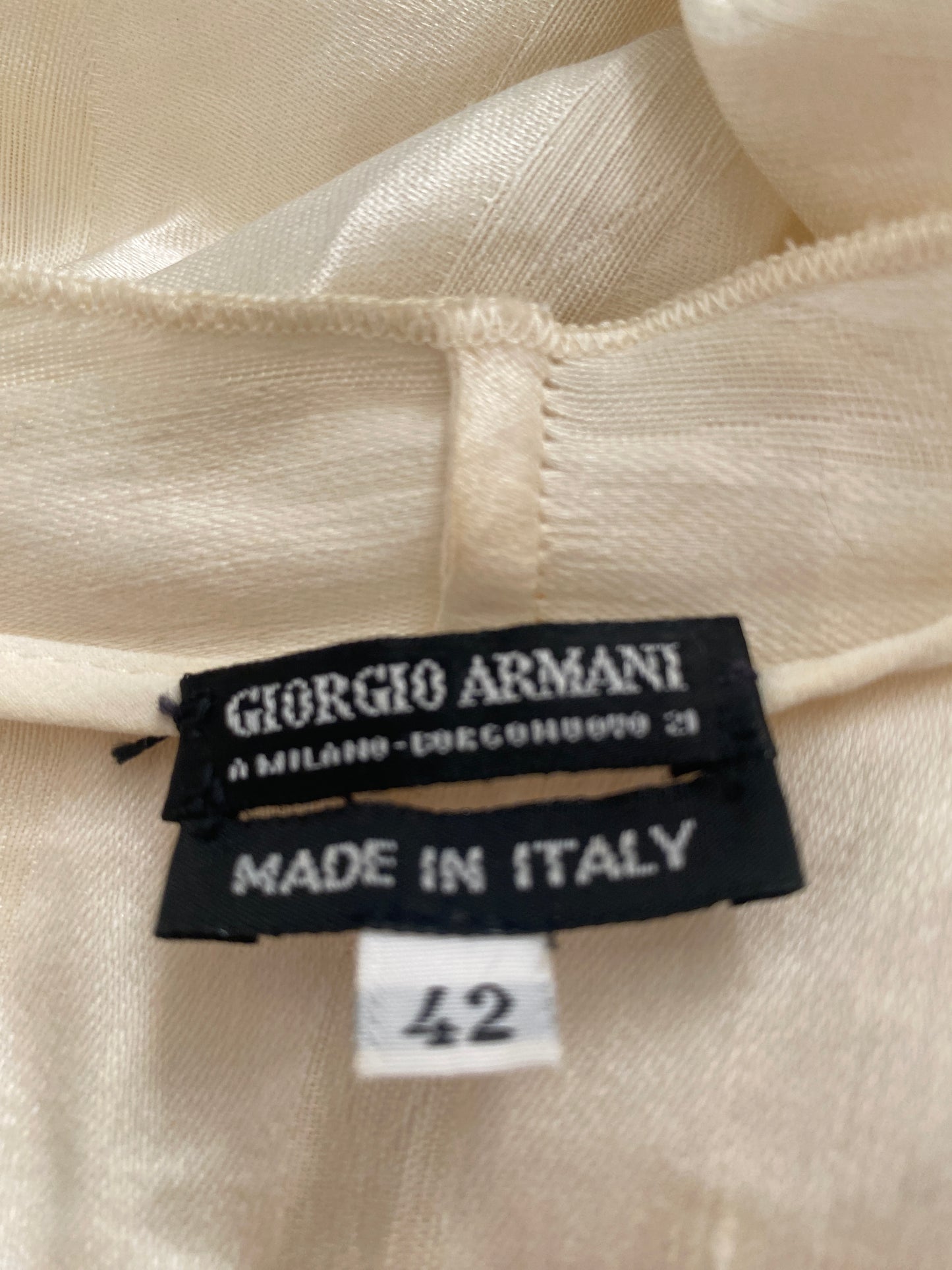 Giorgio Armani Cream Silk Linen Suit