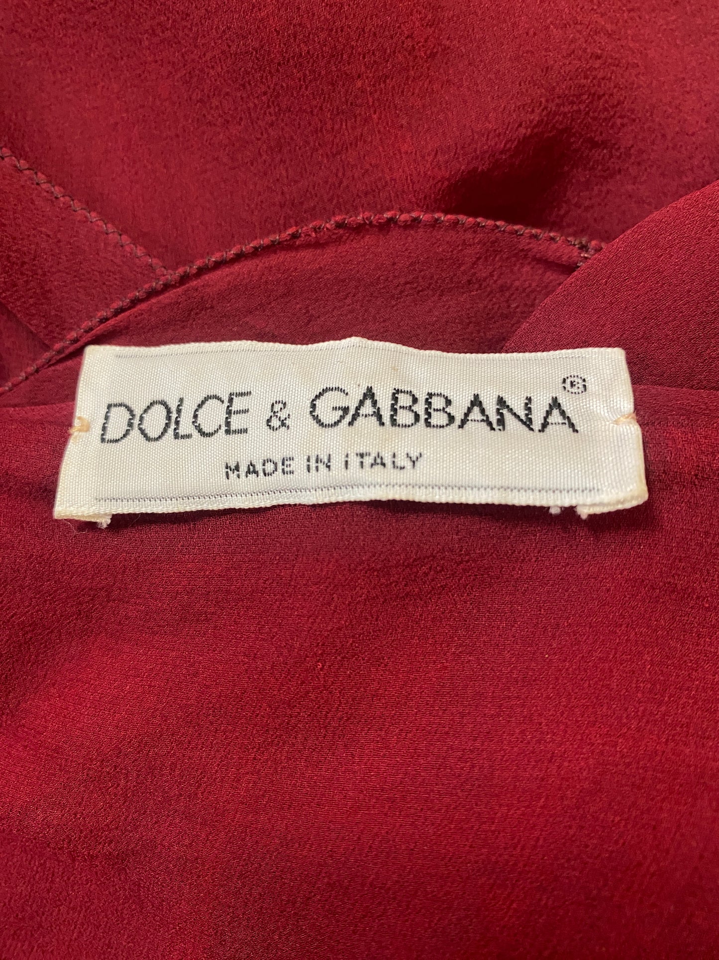 Dolce & Gabbana 1990 Red Silk Layered Jacket