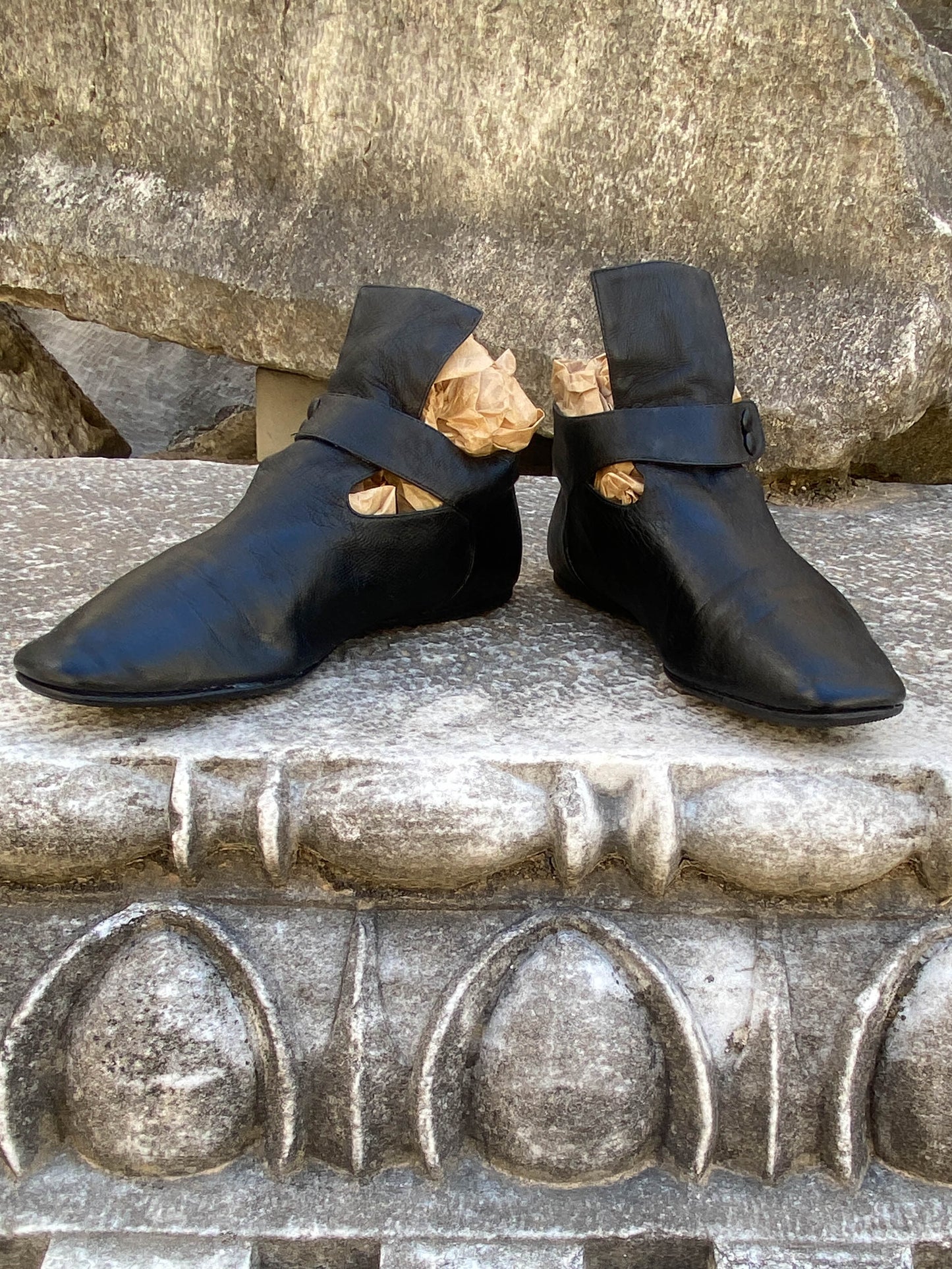 Romeo Gigli Black Leather Flats