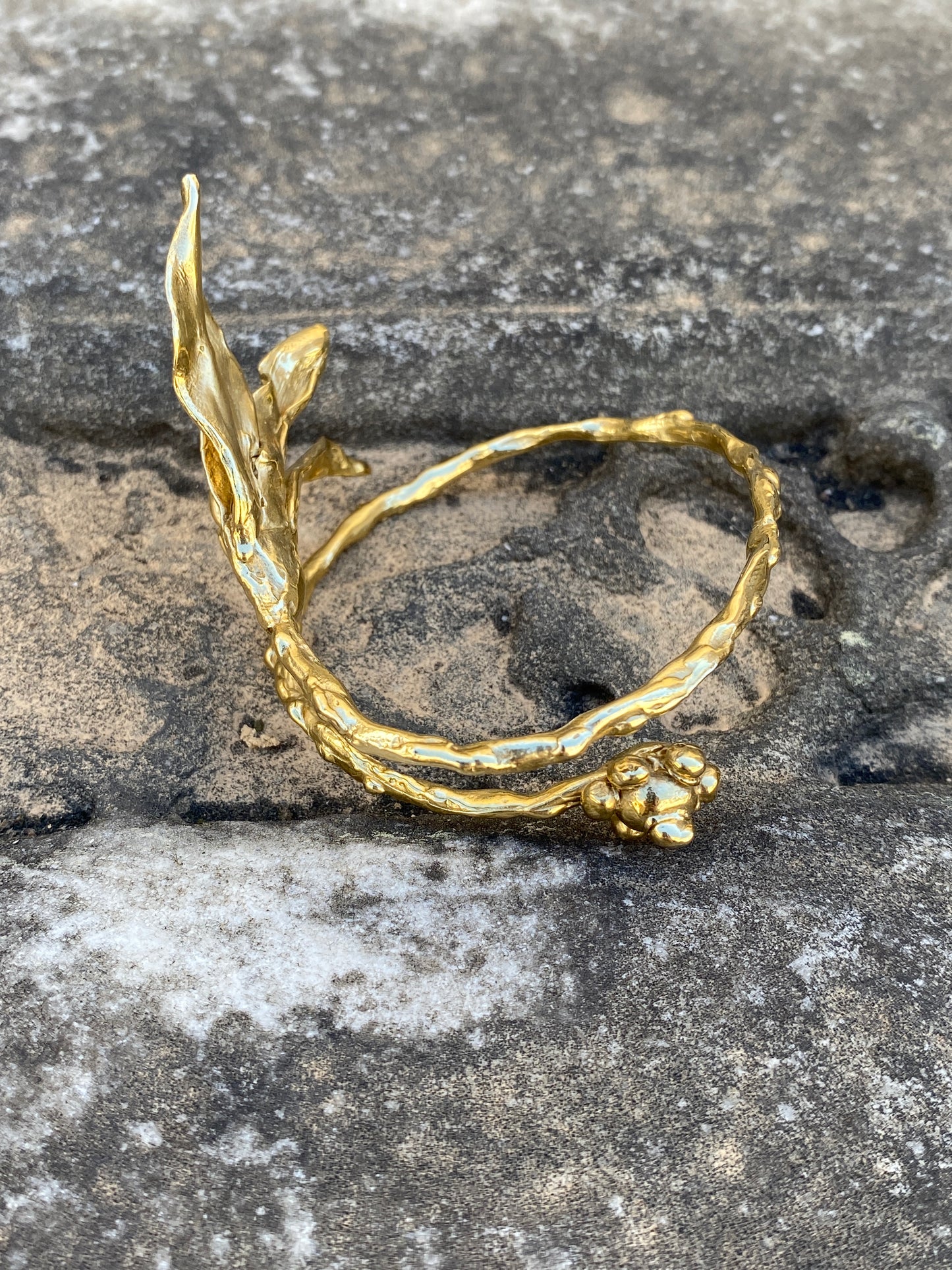 Elizaveta Alyson Rubin Budding Tendril Upper Arm Cuff in Brass