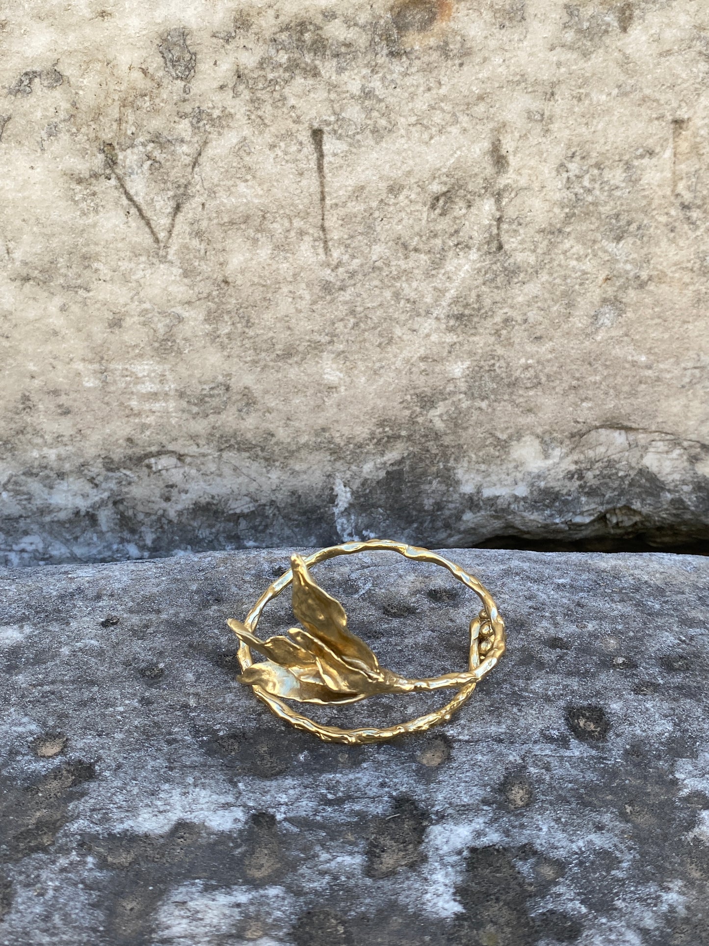 Elizaveta Alyson Rubin Budding Tendril Upper Arm Cuff in Brass