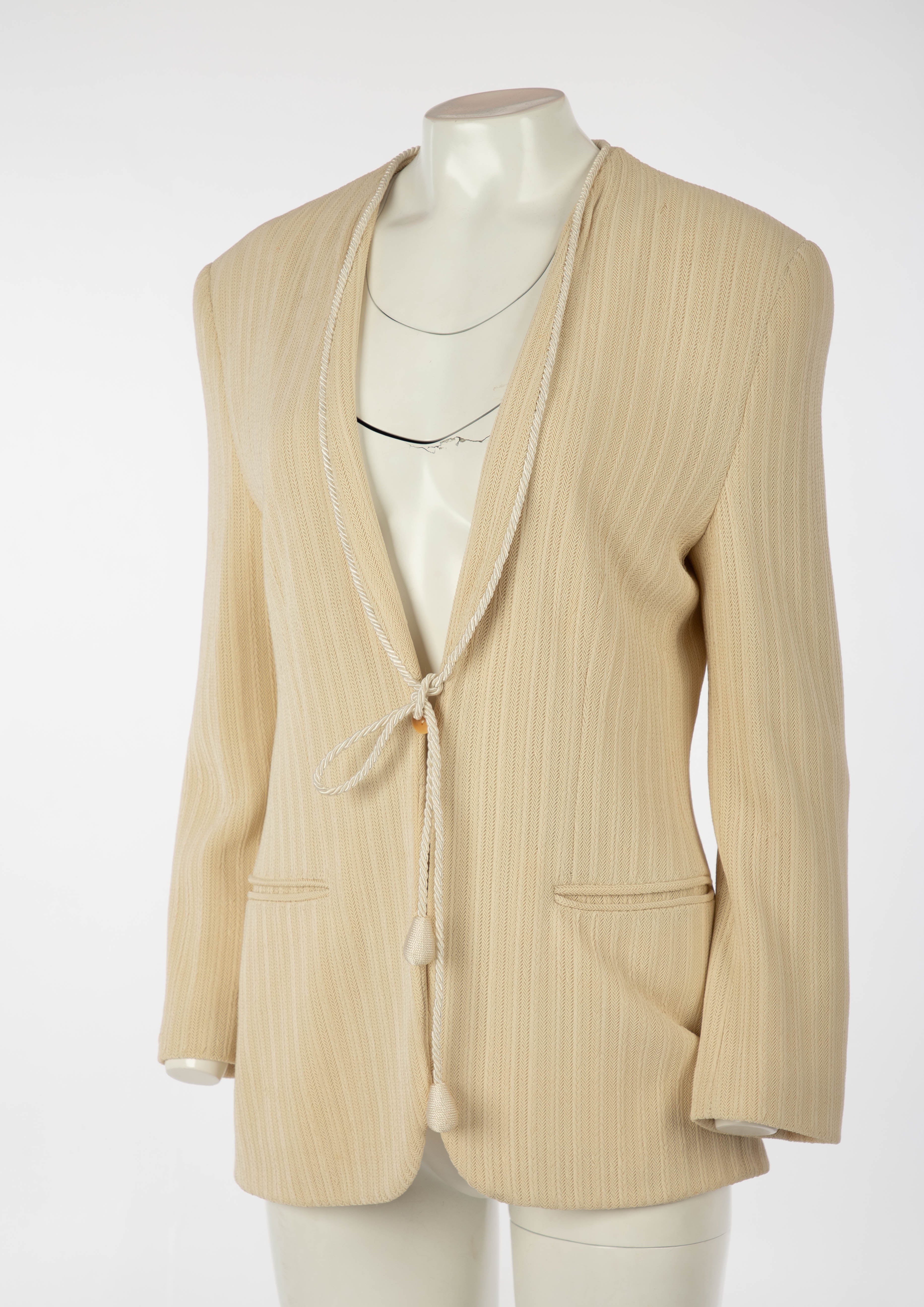 Giorgio Armani S S 1994 Jacket with Cord Closure Sacrificium