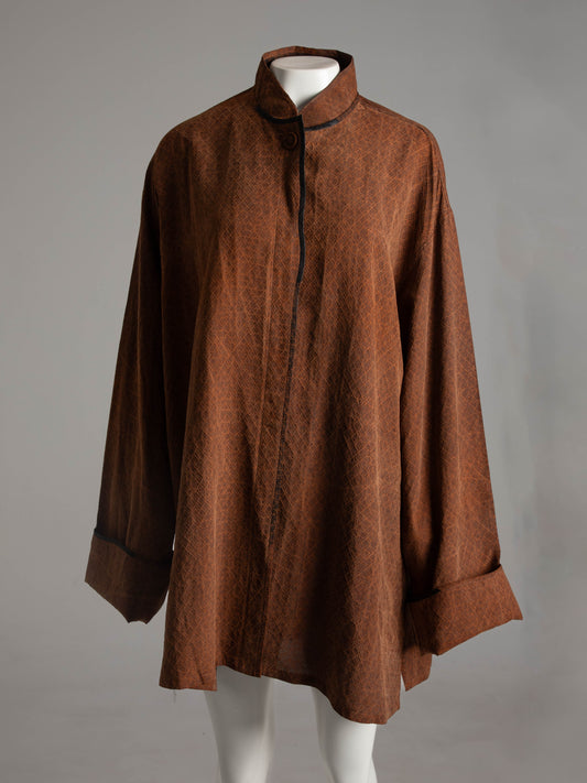 Sophie Hong Brown Mud Silk Jacket